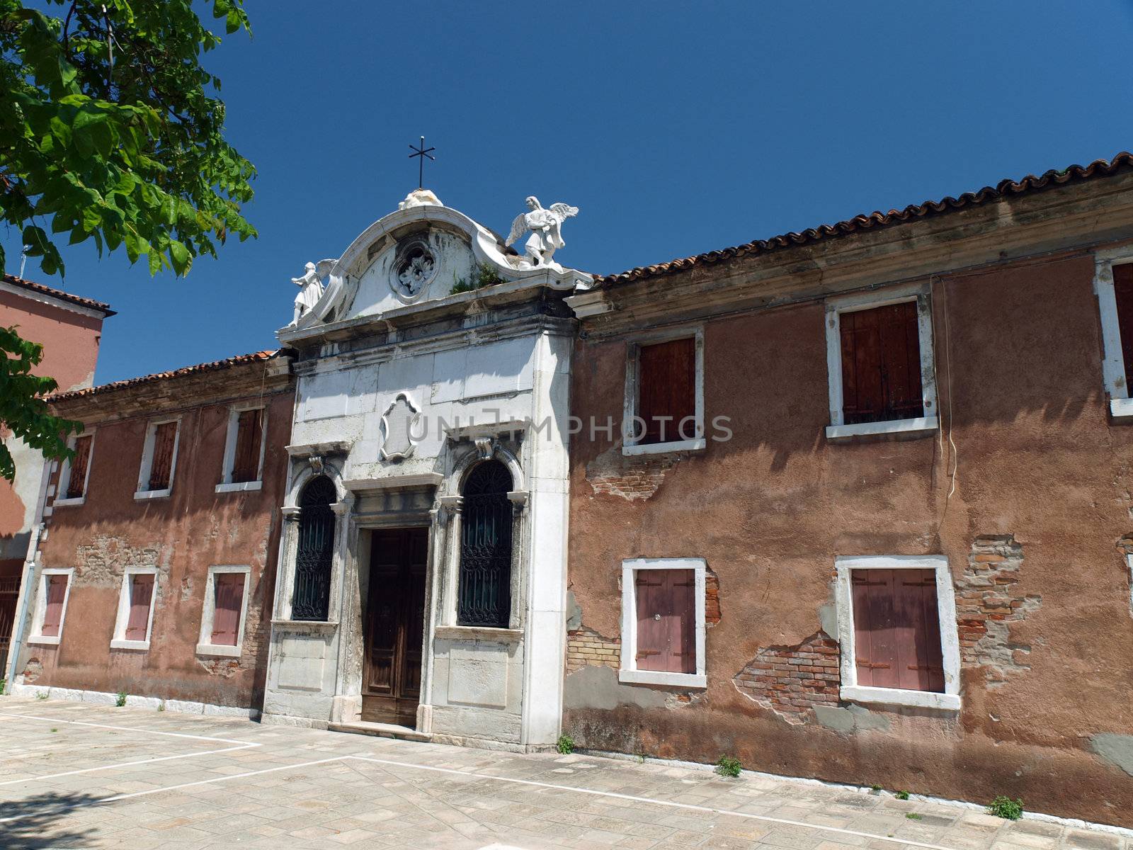 Garibaldi street near vaporetto station at Murano Island, Italy 