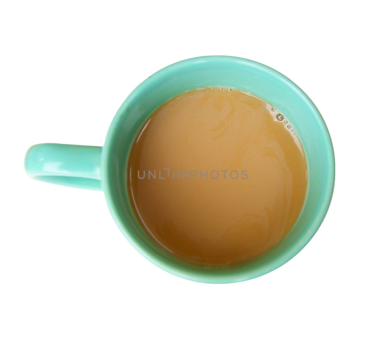 Cup coffee on white background is insulated