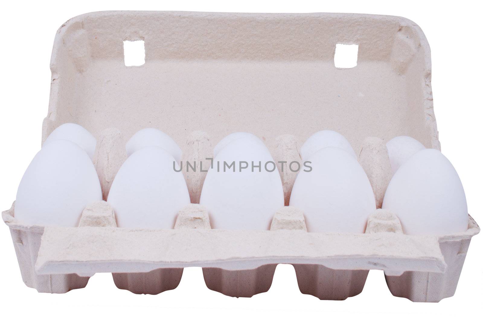 Eggs in the package white background