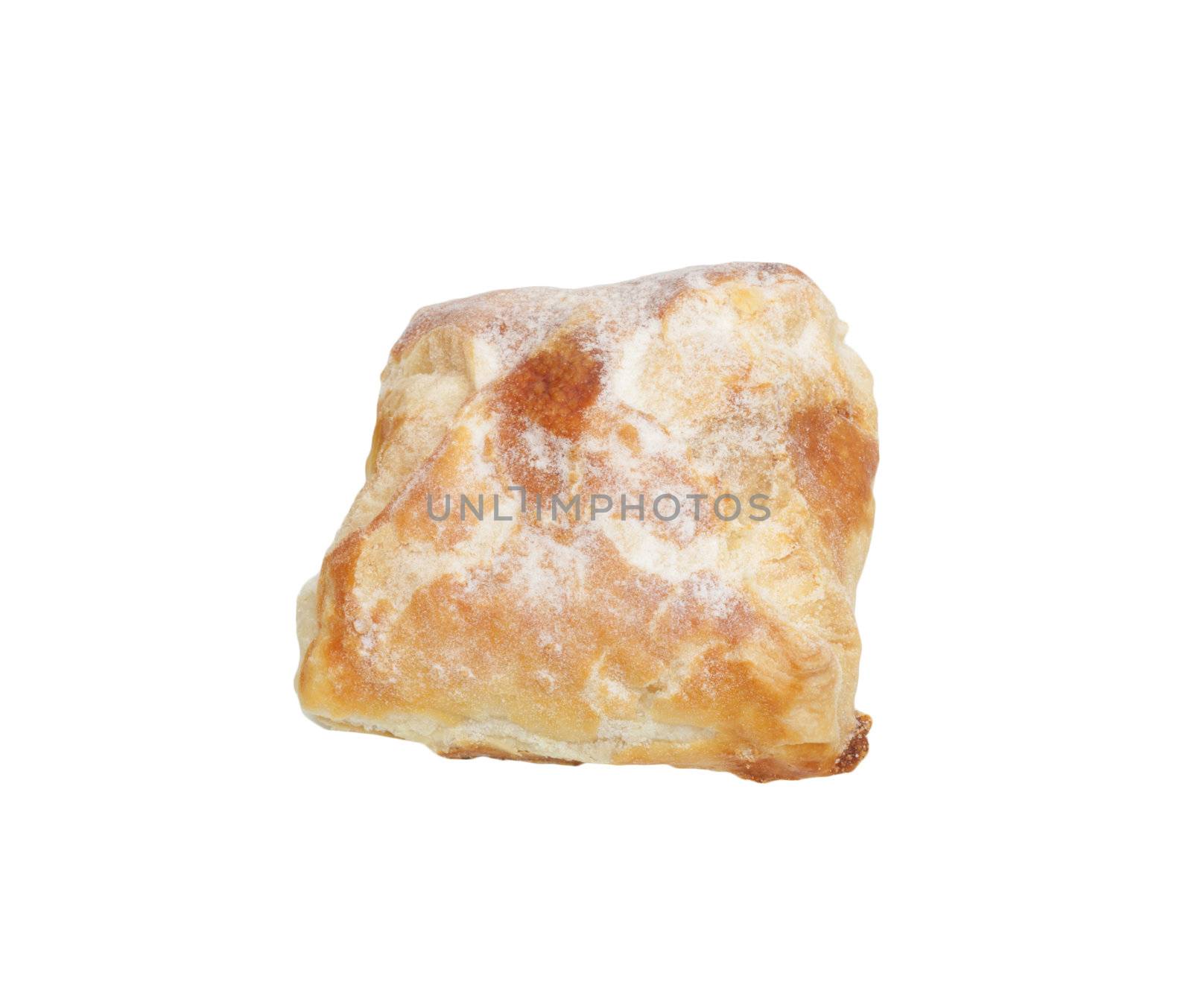 bun with sugar isolated on a white background 