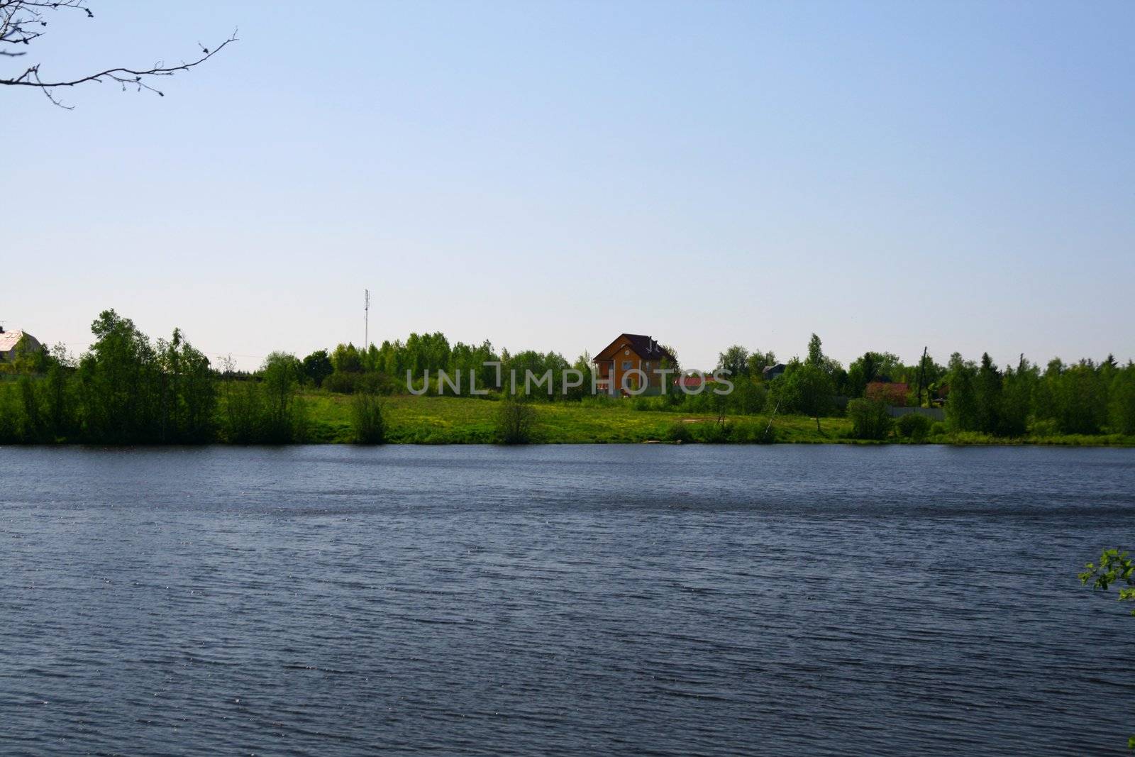 summer lake under blue sky