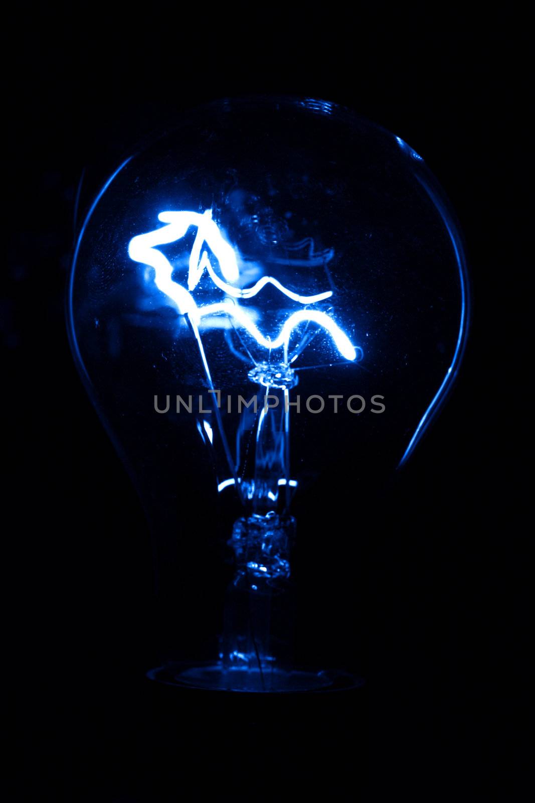 lamp power shine on black background