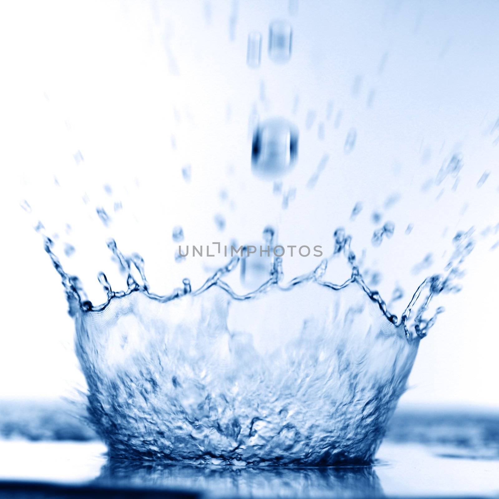 blue water splash nature background
