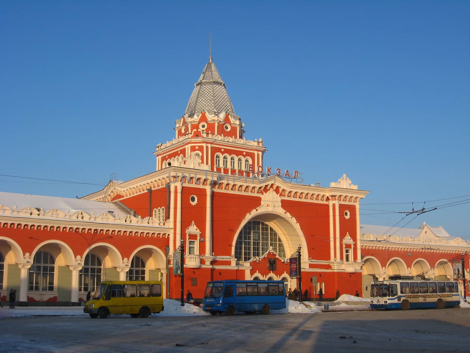 beautiful building of the railway station by alexmak