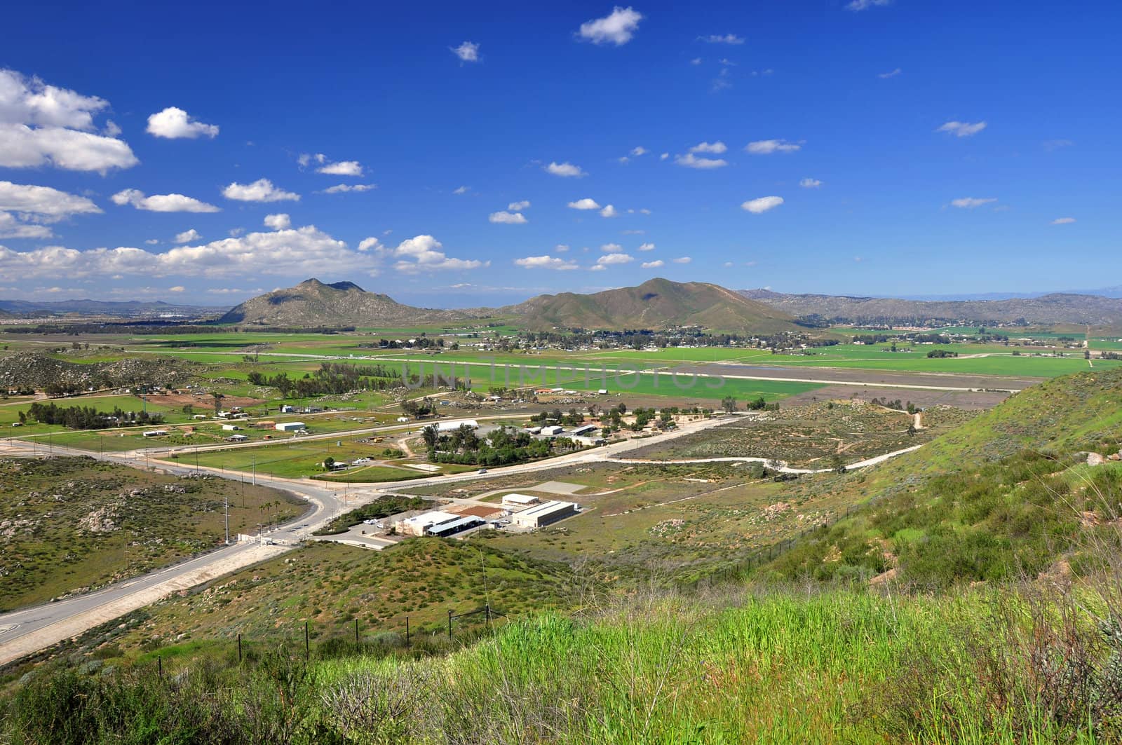 Looking over Winchester Valley from a hilltop near Hemet, California.