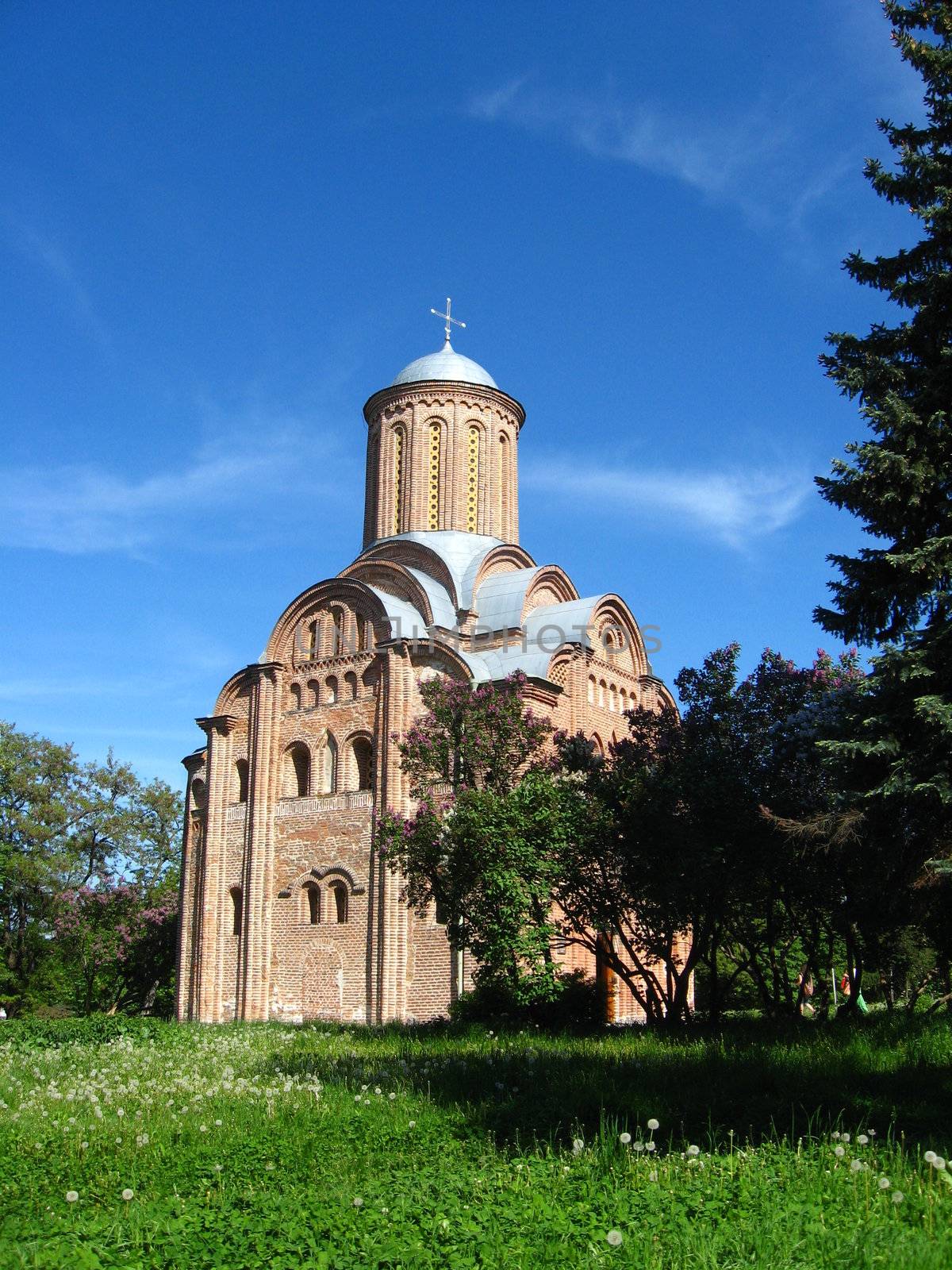 Beautiful church on a background of the blue sky