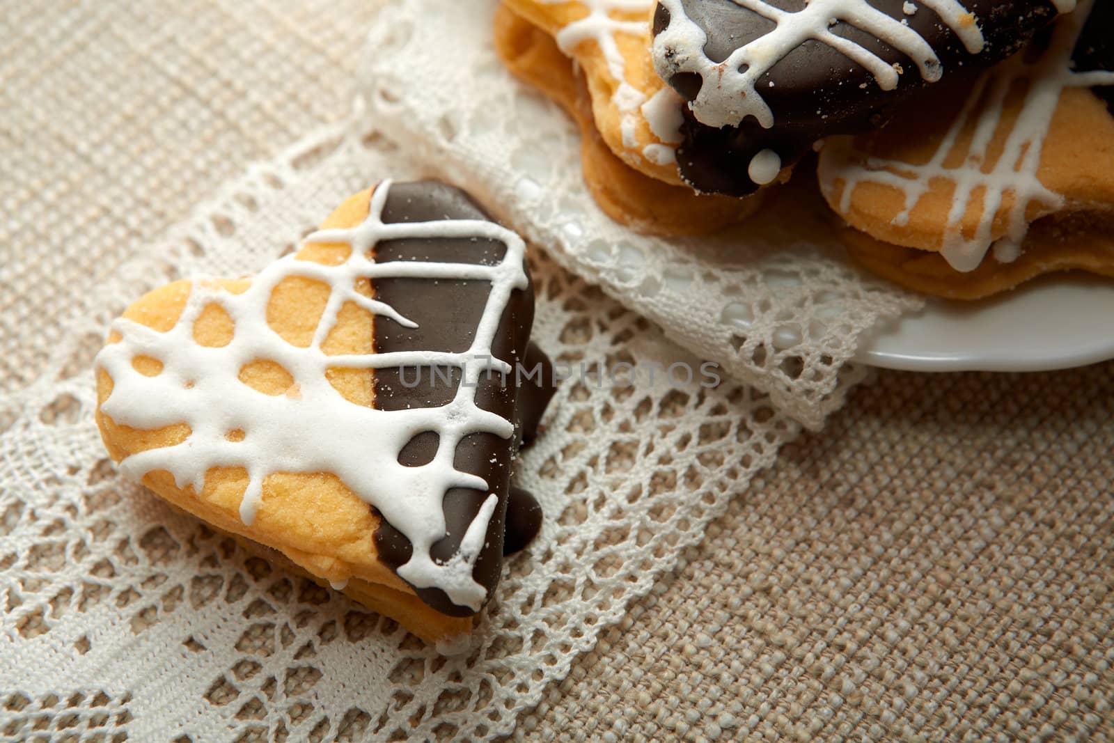 The cookies in the form of heart