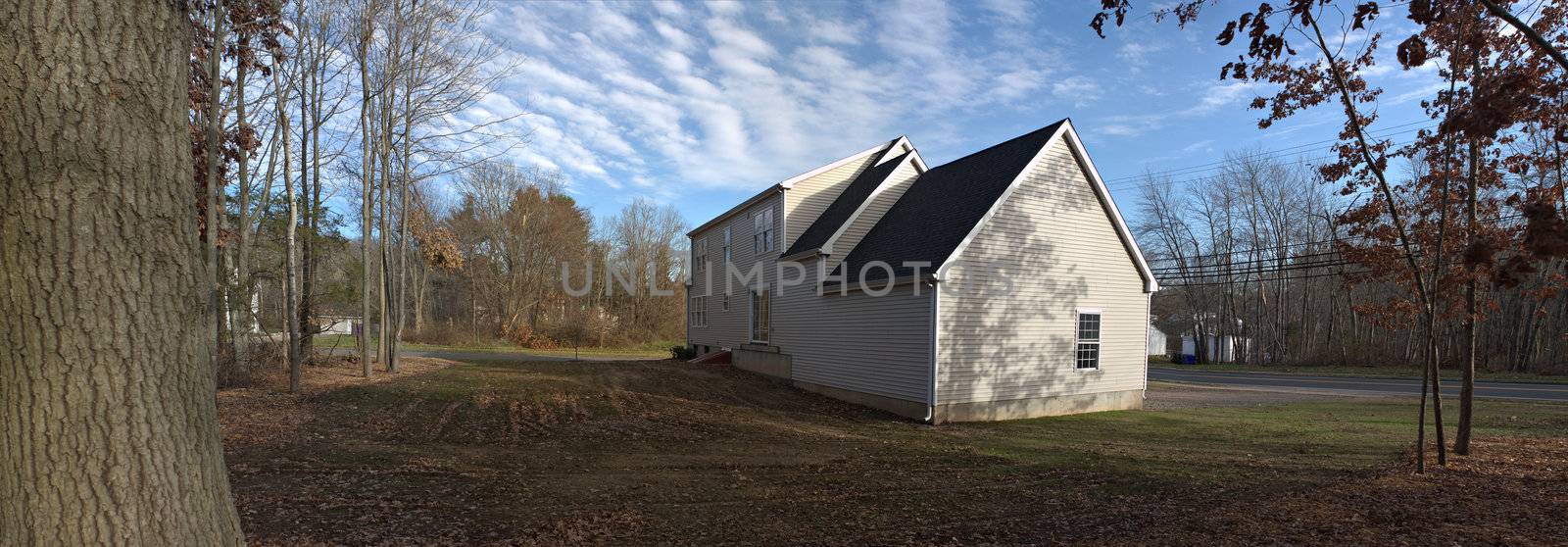 House and Backyard Panorama by graficallyminded