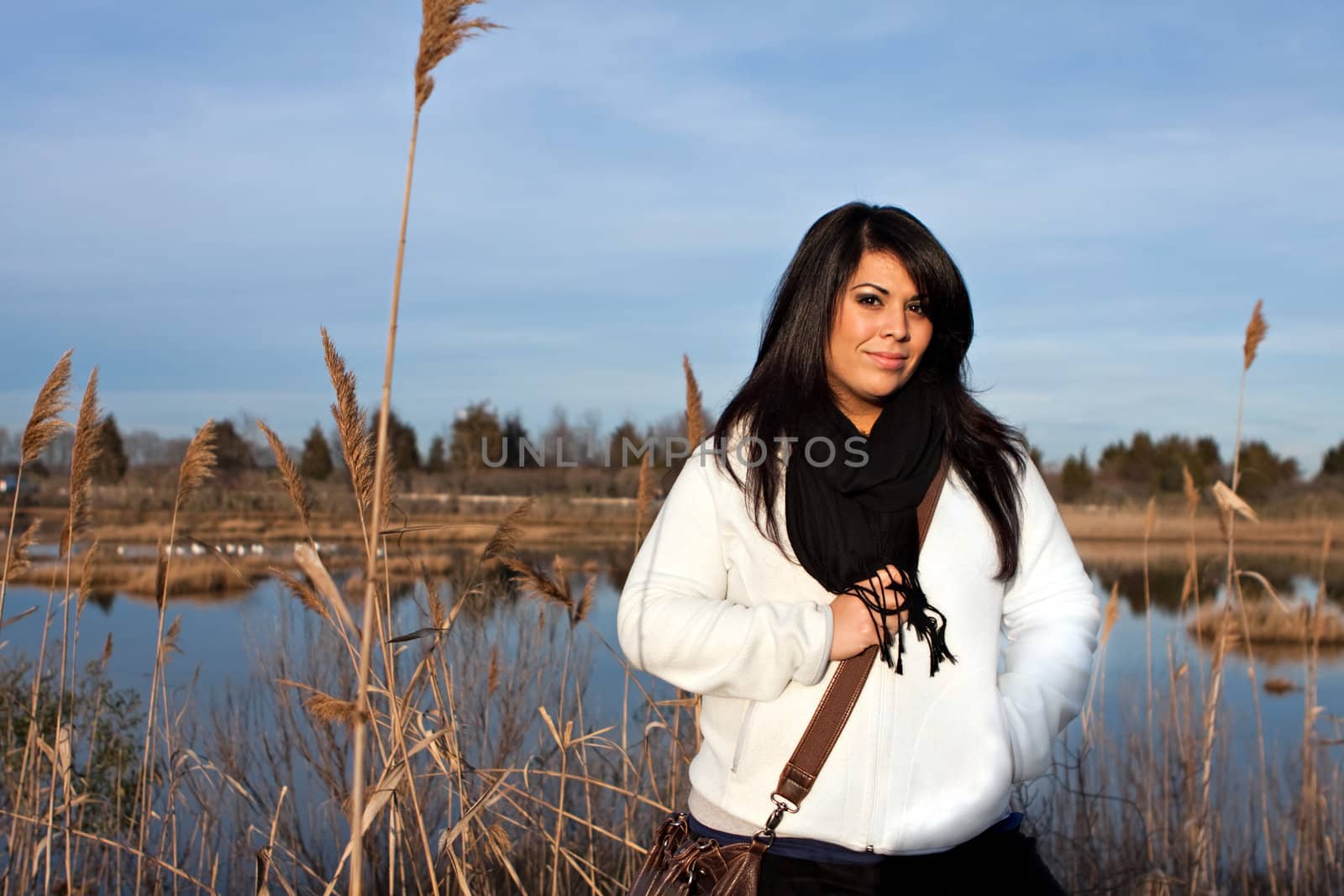 Hispanic Woman Outdoors by graficallyminded