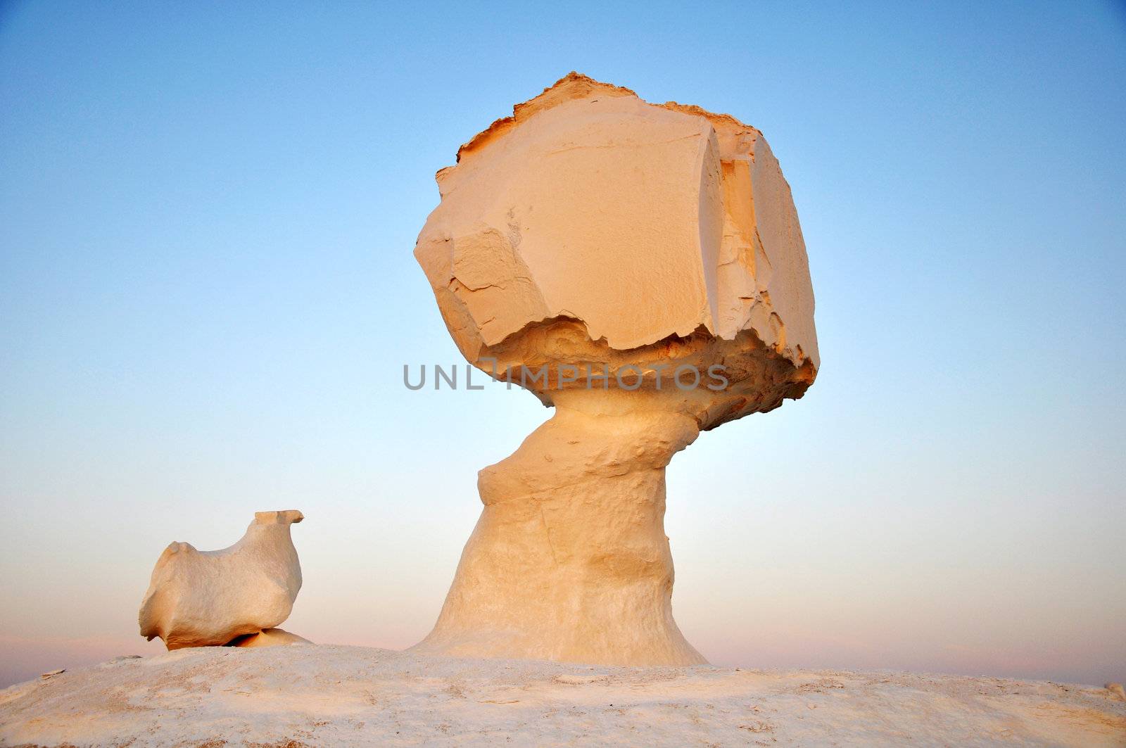 Landscape of the famous site of White Desert in Egypt