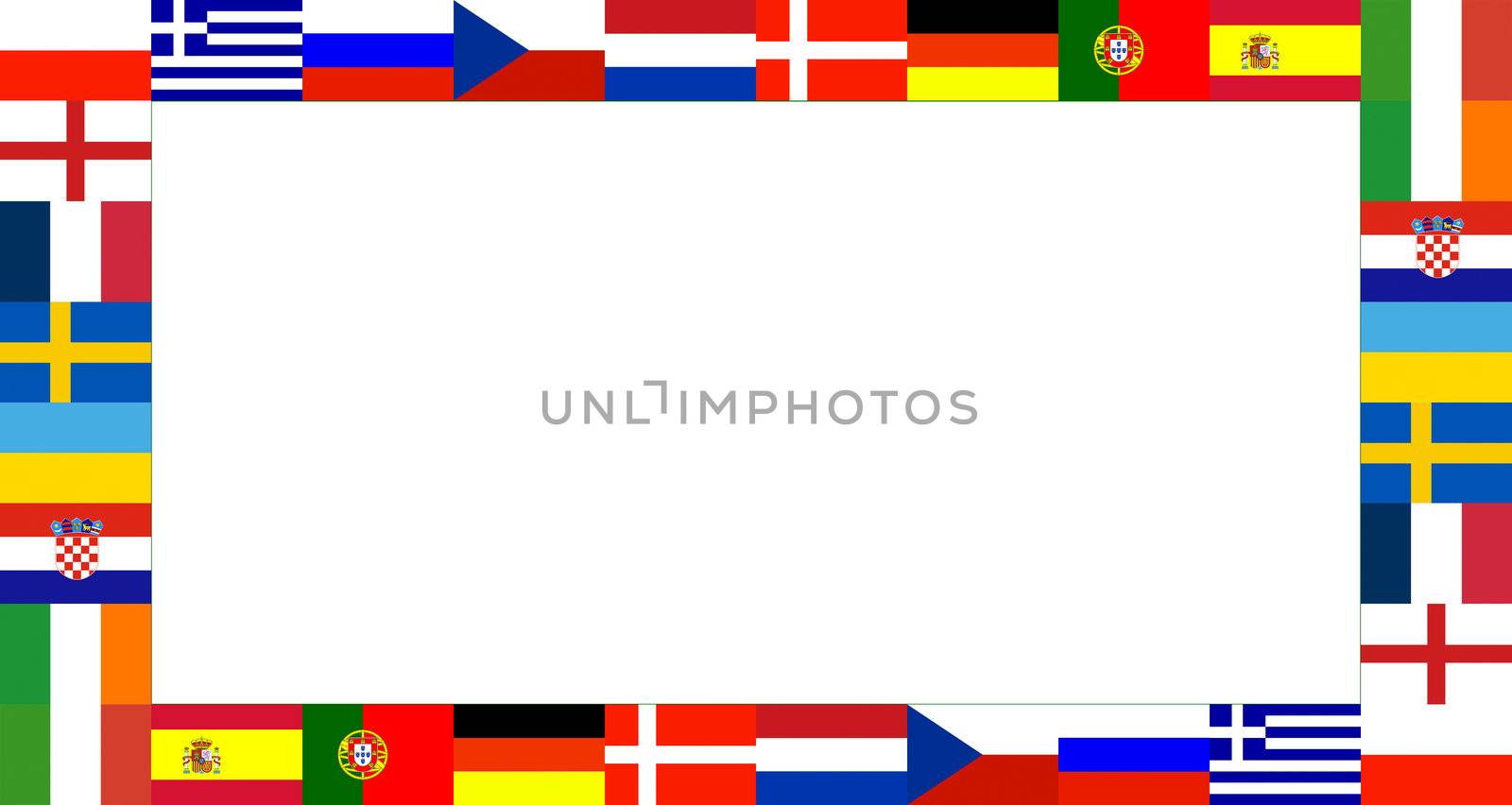 16 National flag Frame Pattern with white background