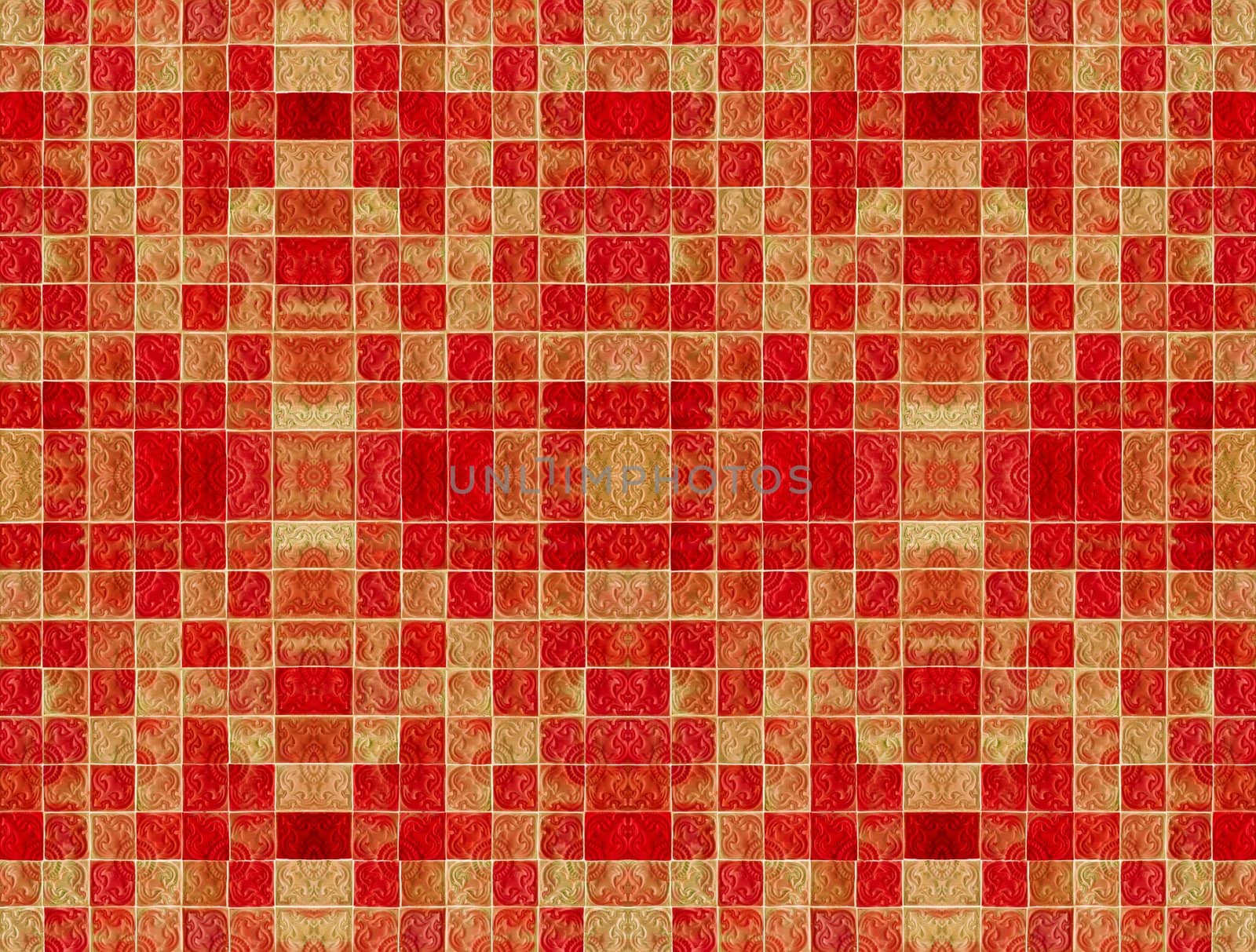 The vintage ceramic tiles wall decoration, retro background