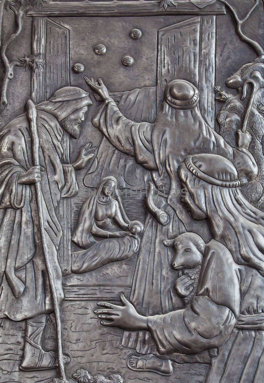 jesus born silver carve art