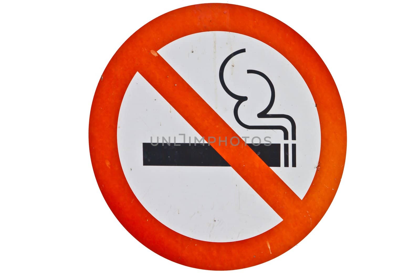 Symbol of No Smoking Zone Sign isolated on white backgrond