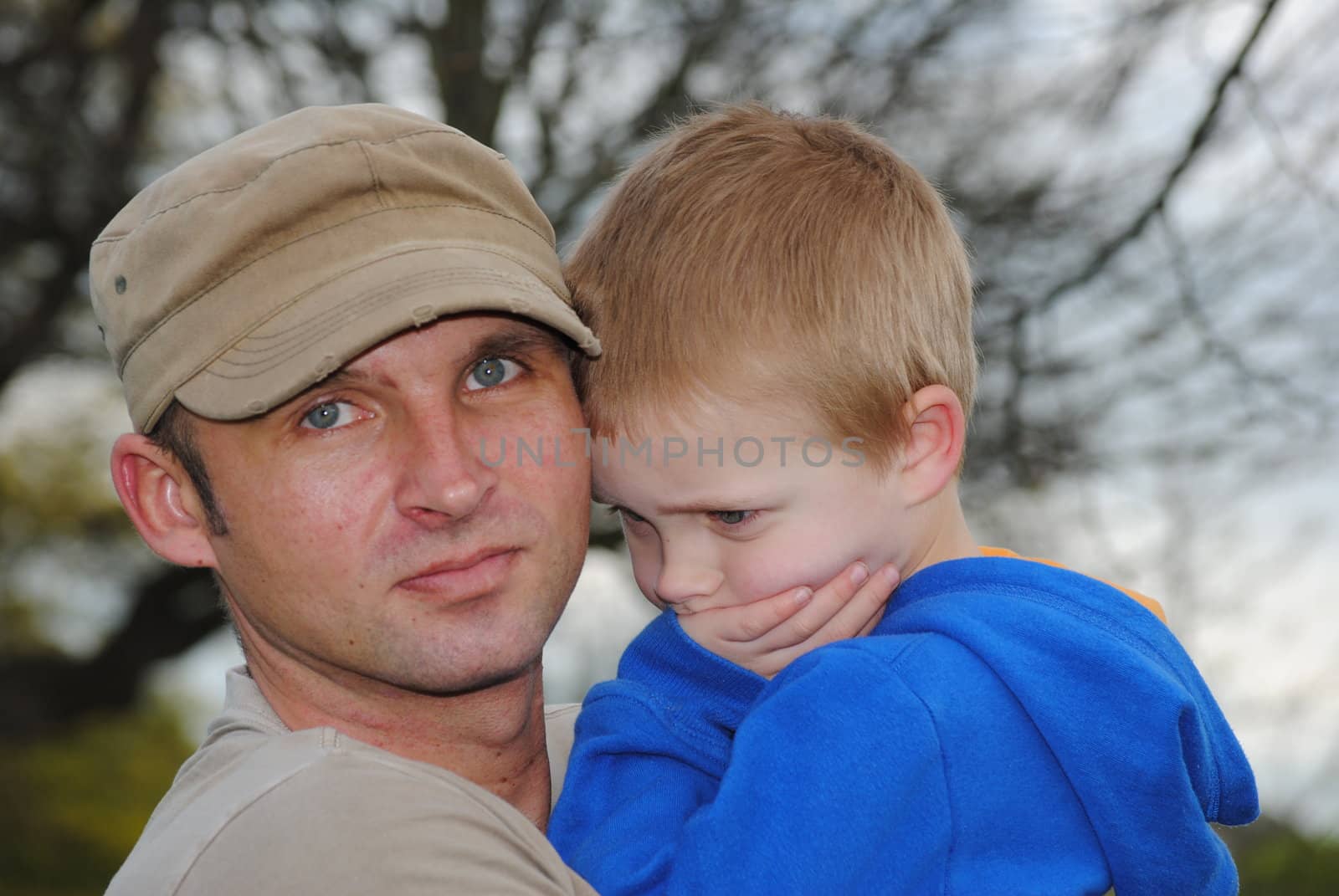 father and son in the park