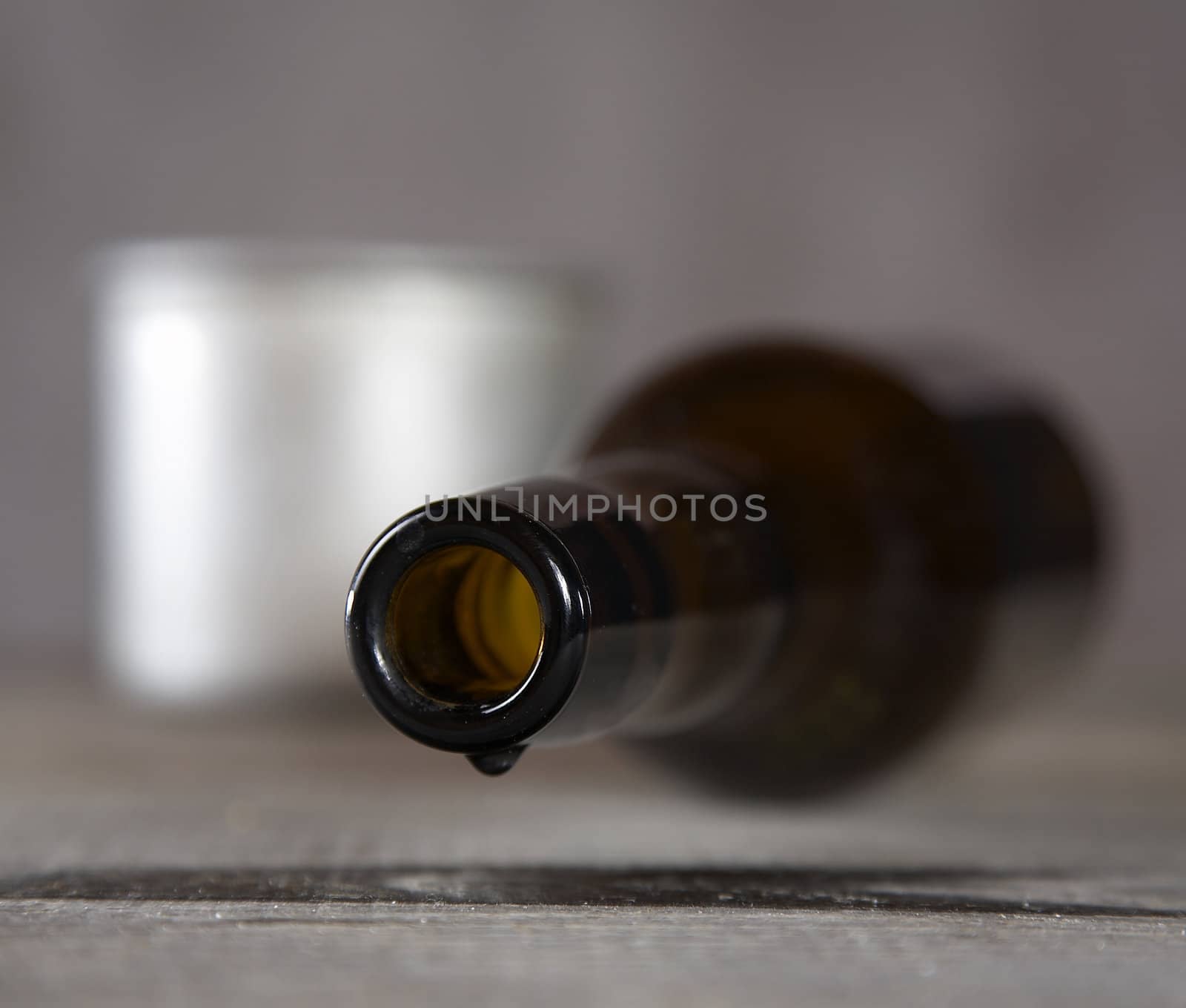 Bottle laying on one side