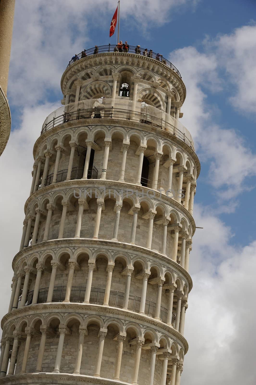 The famous leaning tower   in the ancient town of Pisa (Tuscany)