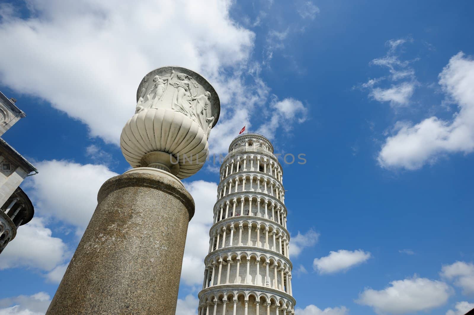 A famous roman masterpiece in the famous piazza dei miracoli in Pisa