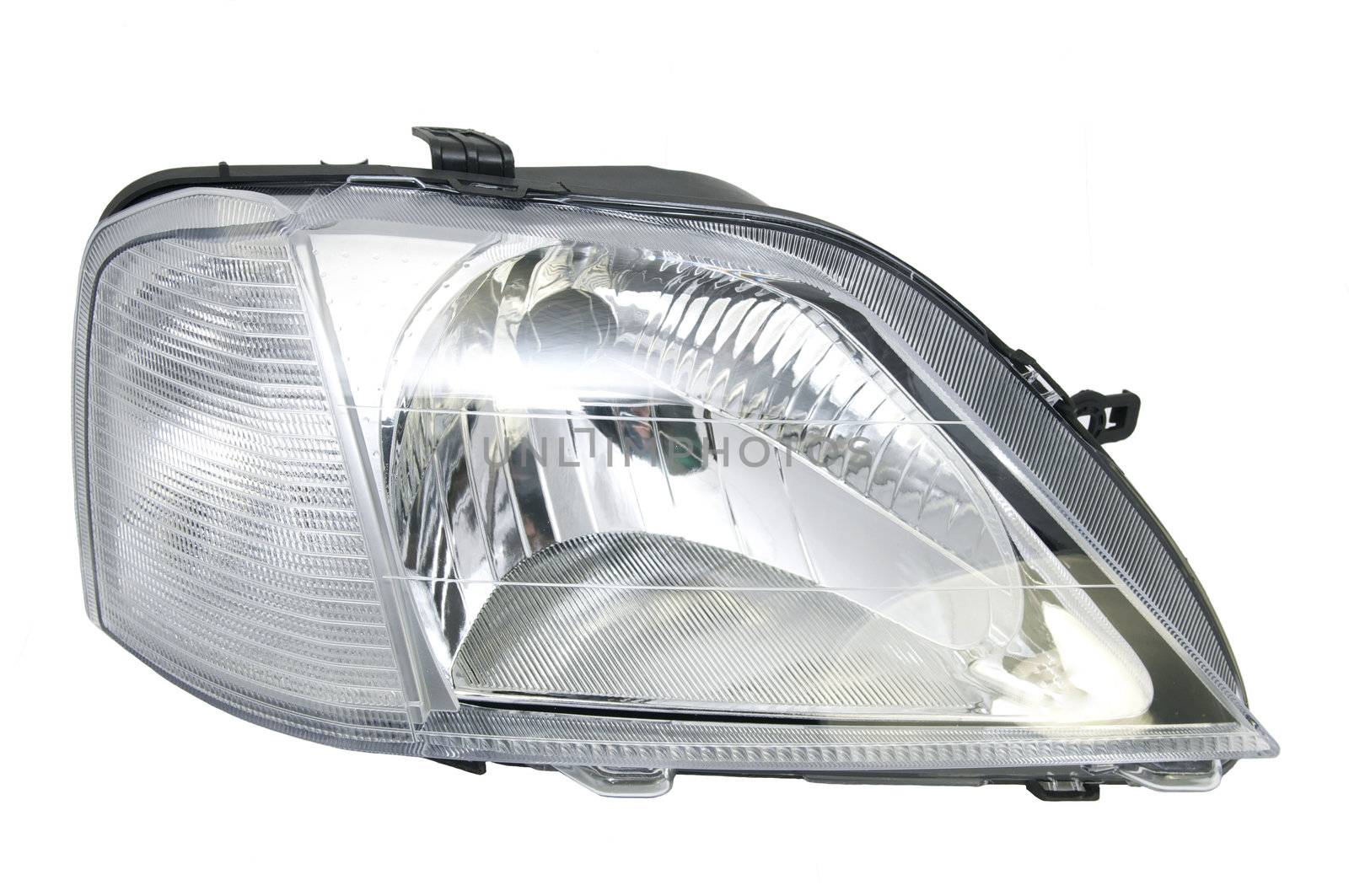 new car headlights on a white background