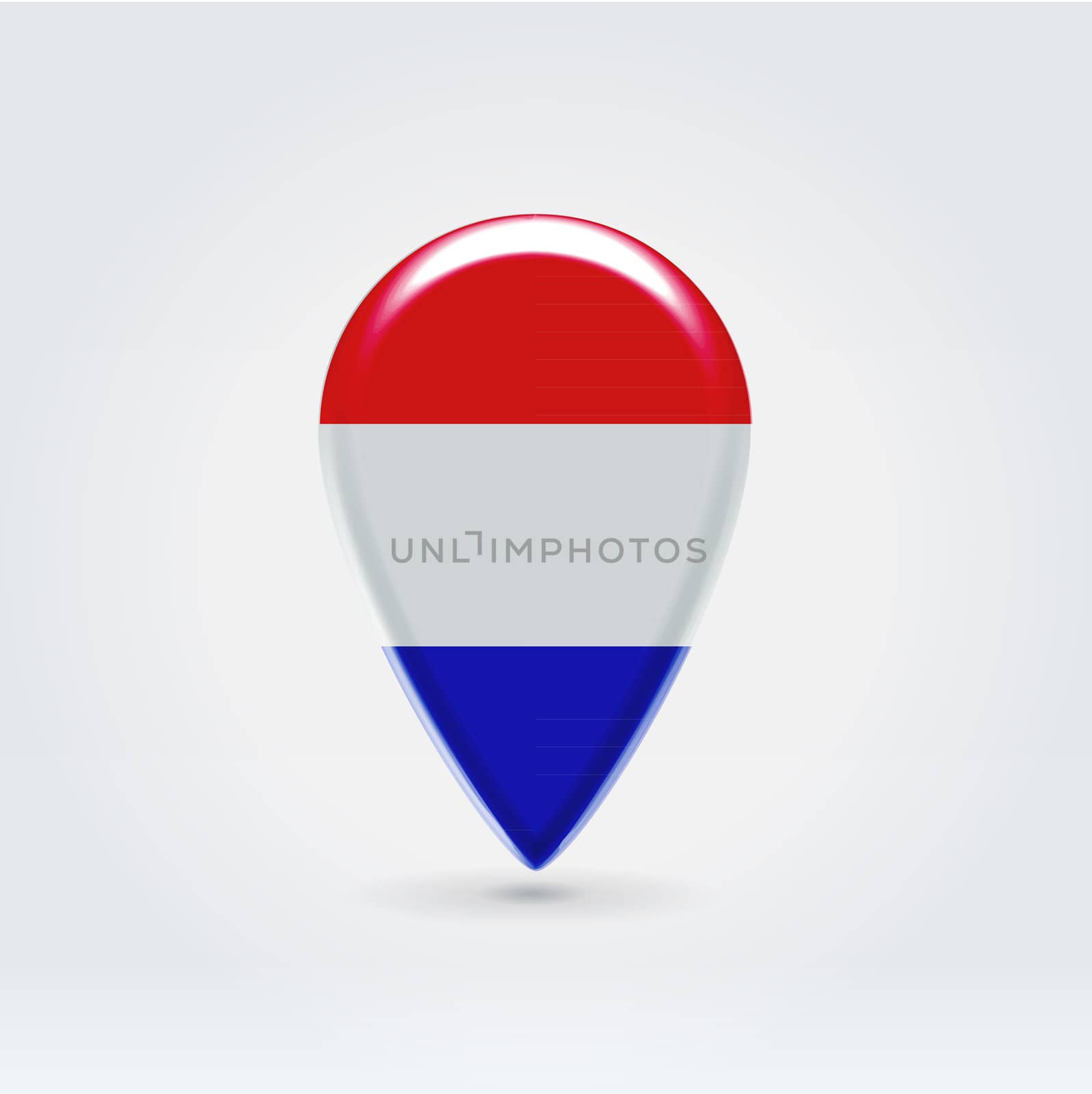 Glossy colorful Luxembourg  map application point label symbol hanging over enlighted background
