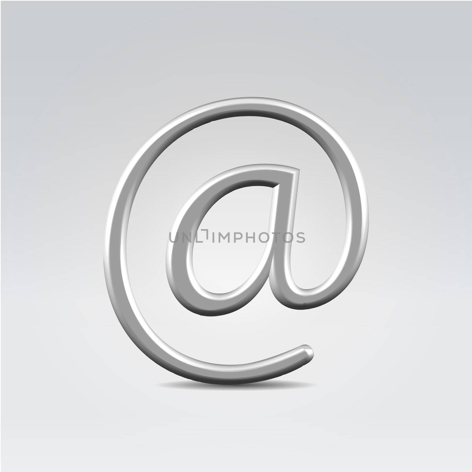 Silver shining metallic email symbol by pics4sale