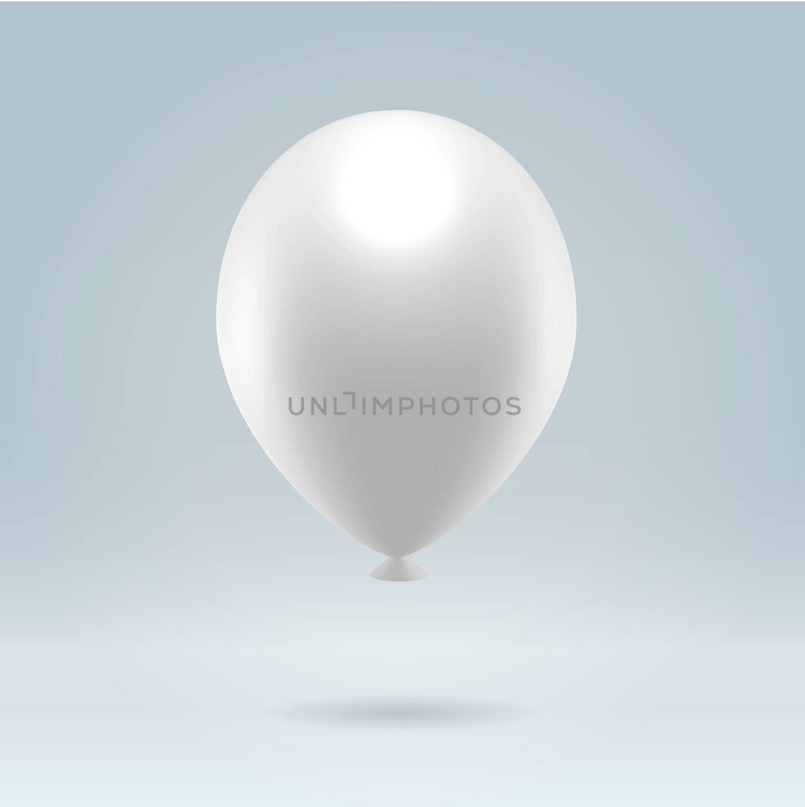 White glossy plastic balloon concept of pureness and light weight