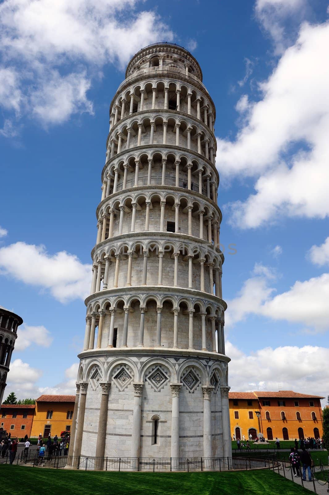 The famous leaning tower   in the ancient town of Pisa (Tuscany)