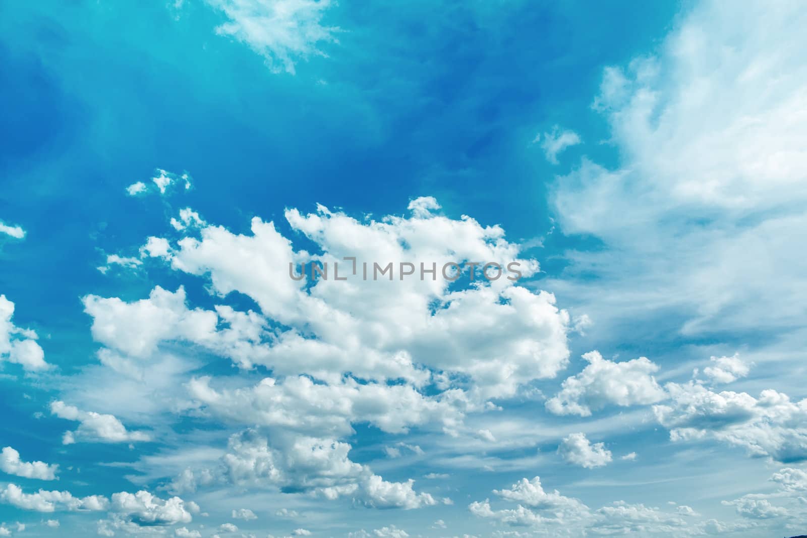 Spring or summer blue sky with clouds