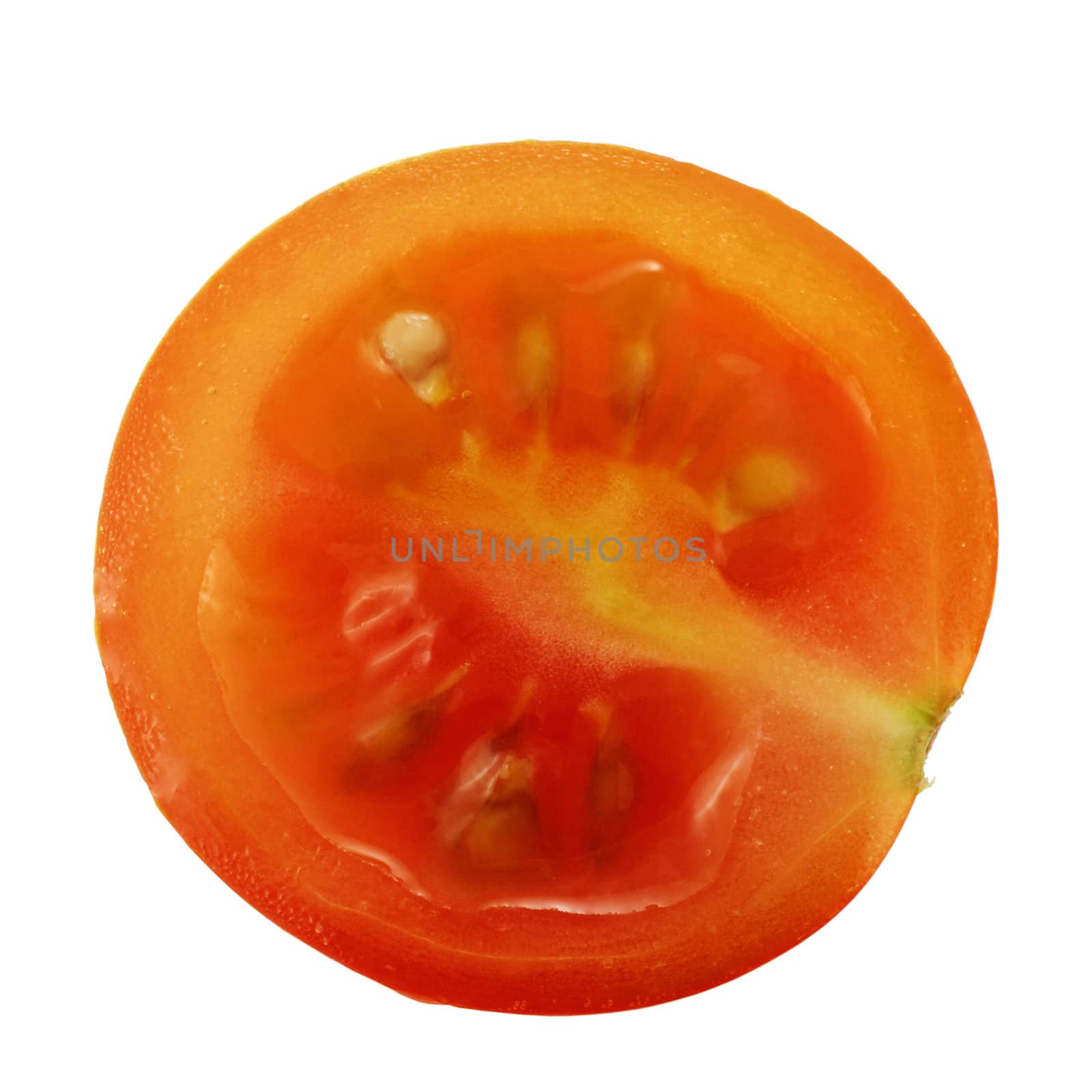 small tomato variety cherry cut in half ideal for salads and isolated trimmed