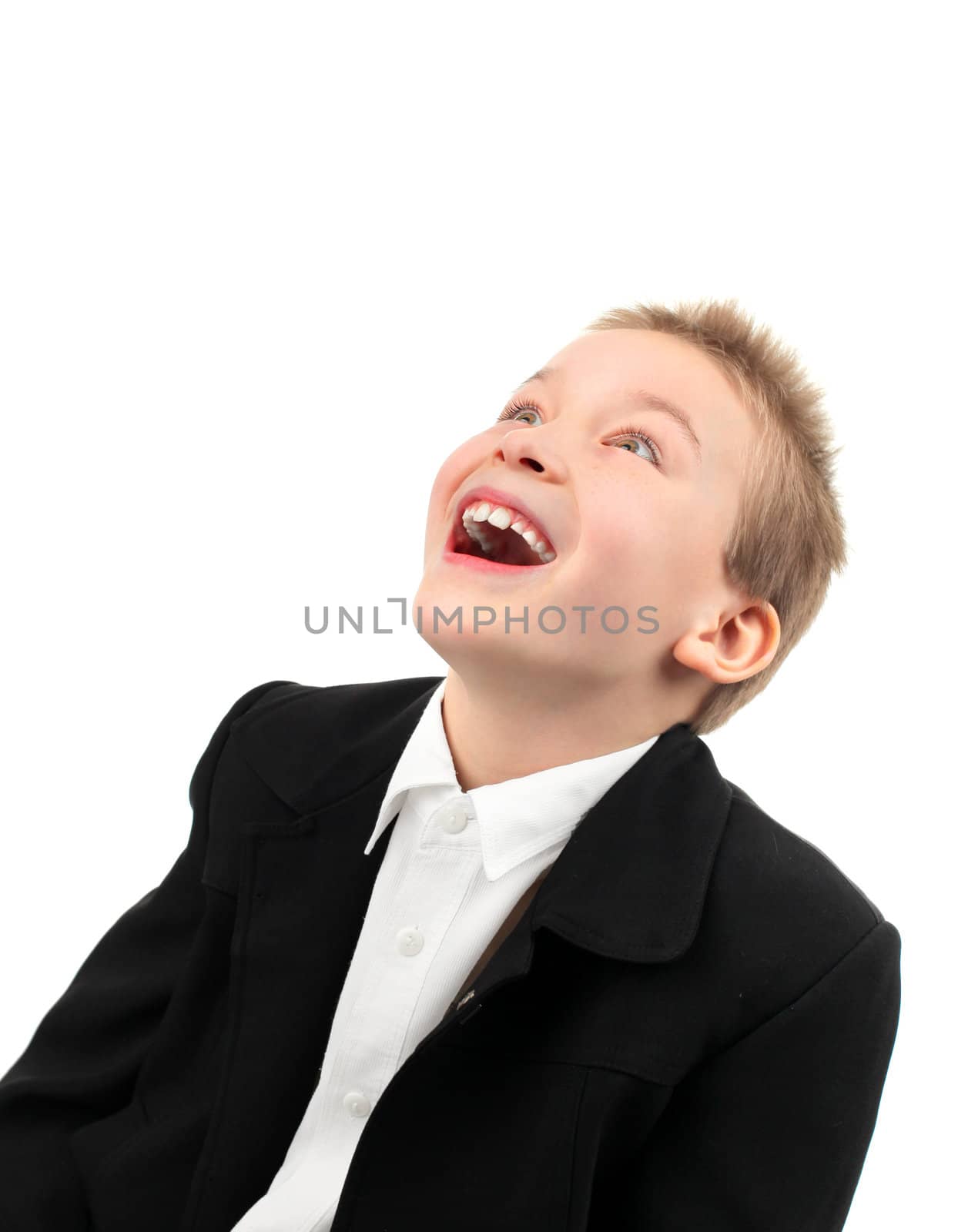 laughing boy isolated on the white