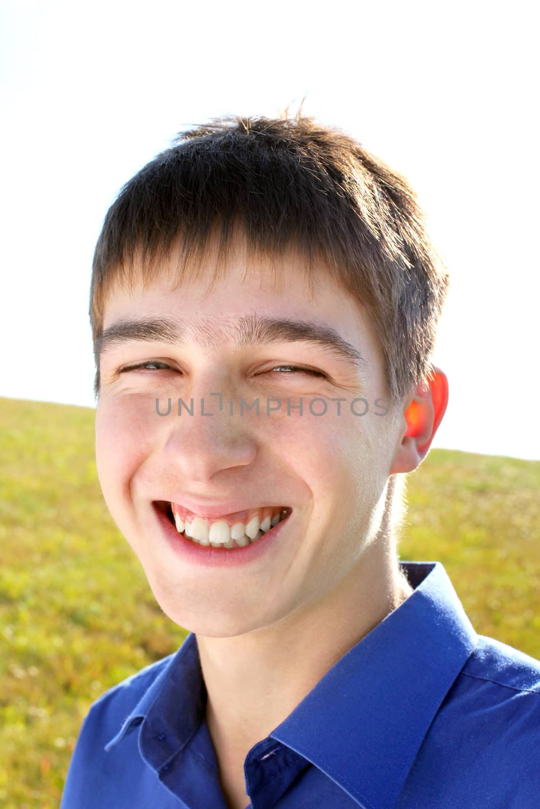 happy and smiling teenager portrait outdoor