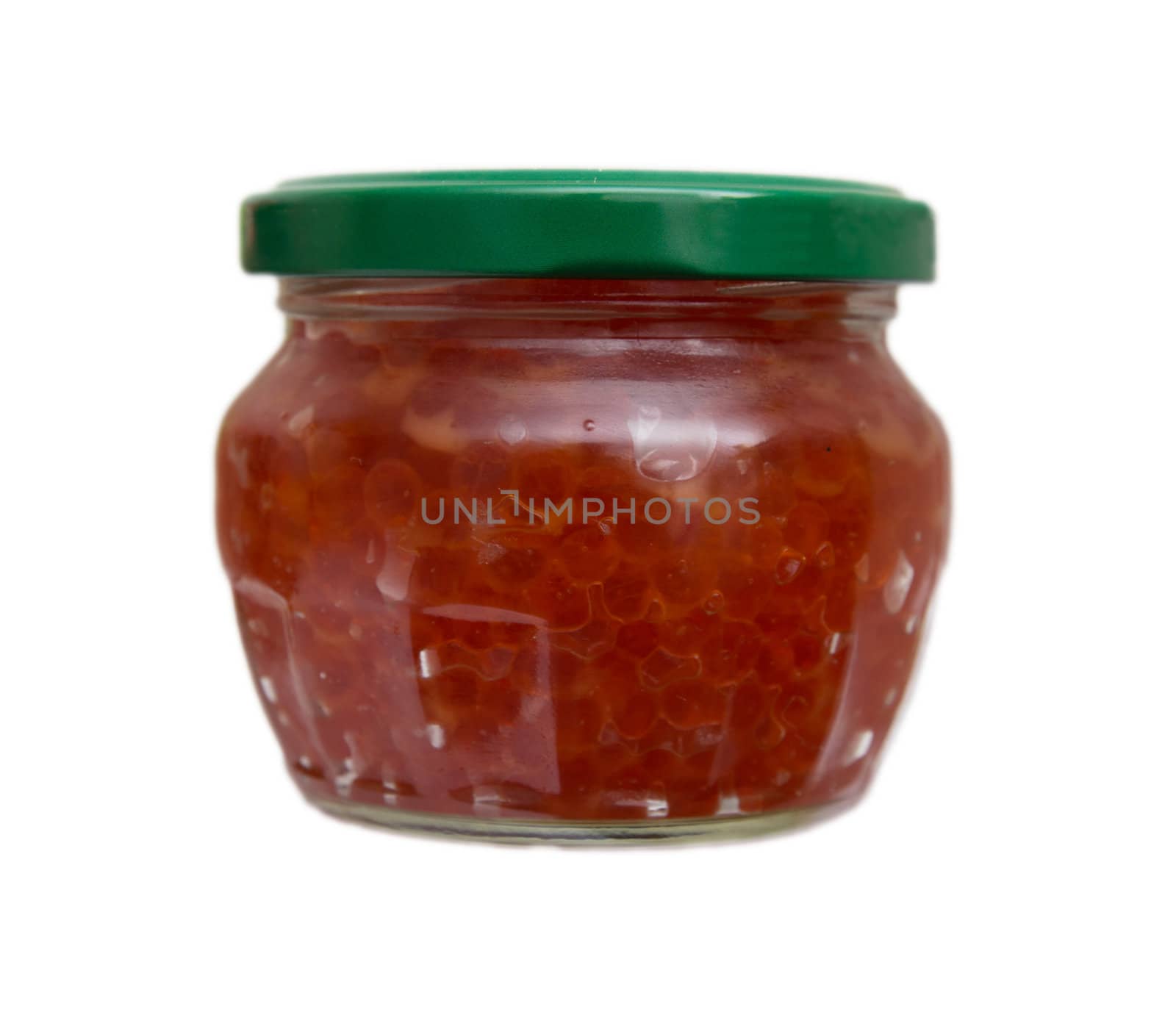 bank with red caviar