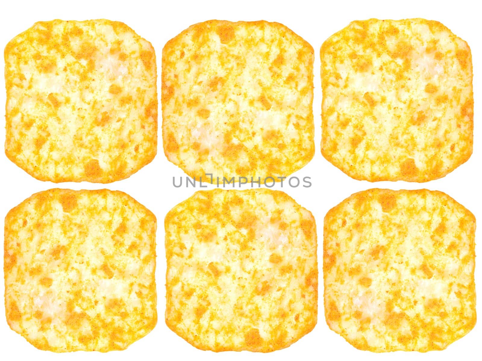 Cheese crackers isolated against a white background