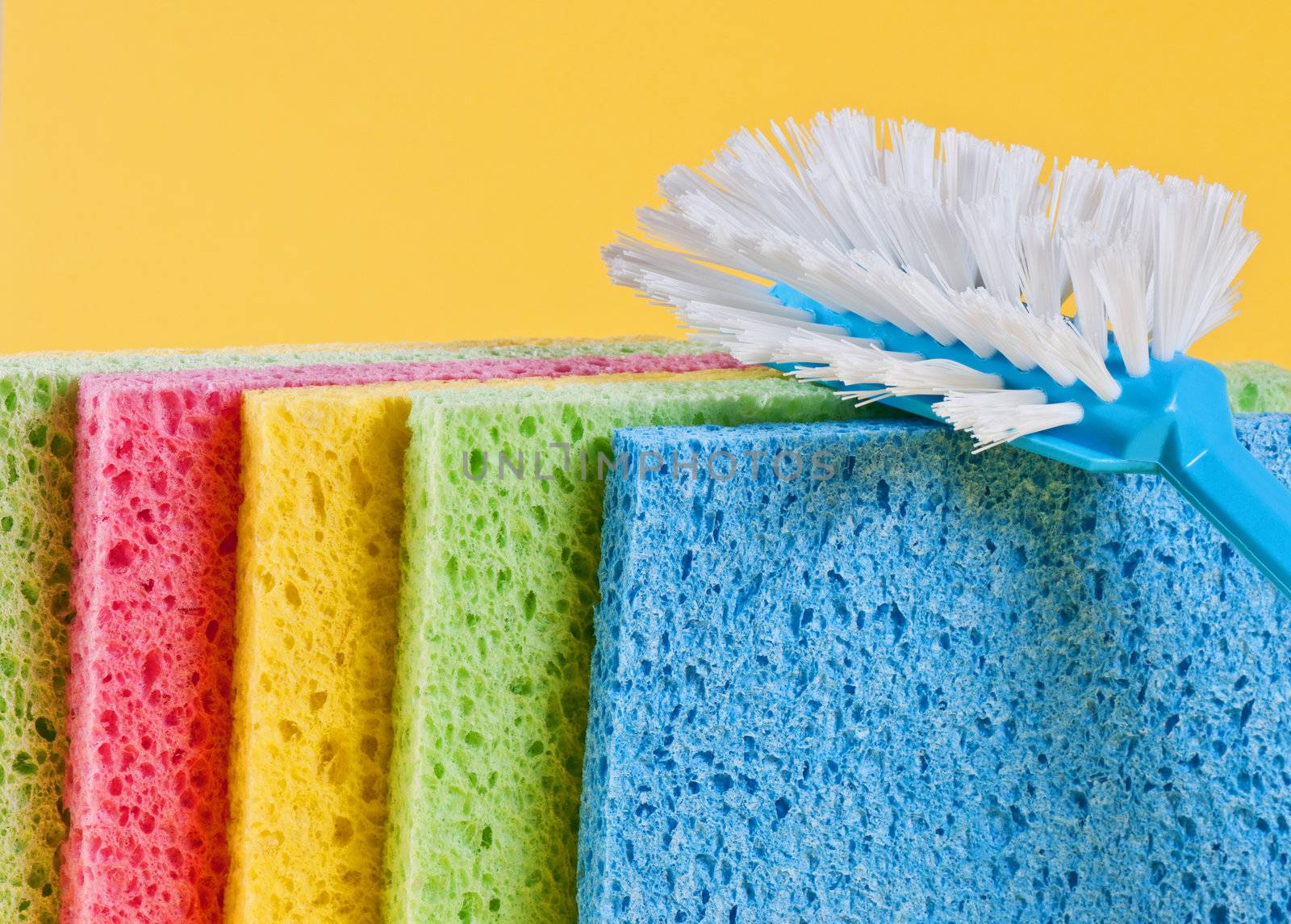 Brush and sponges for cleaning by Nanisimova
