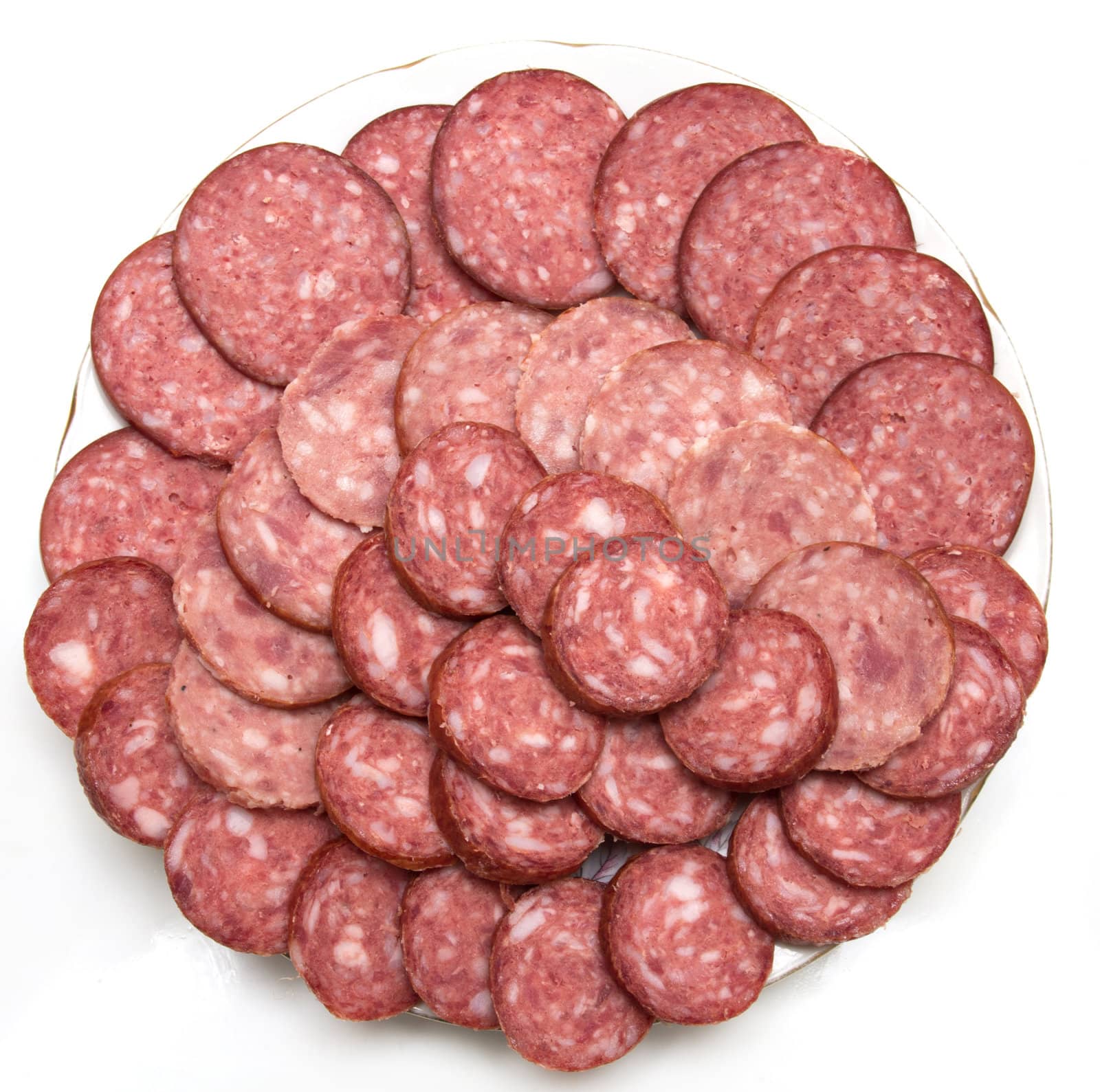 sliced ​​sausage on a plate