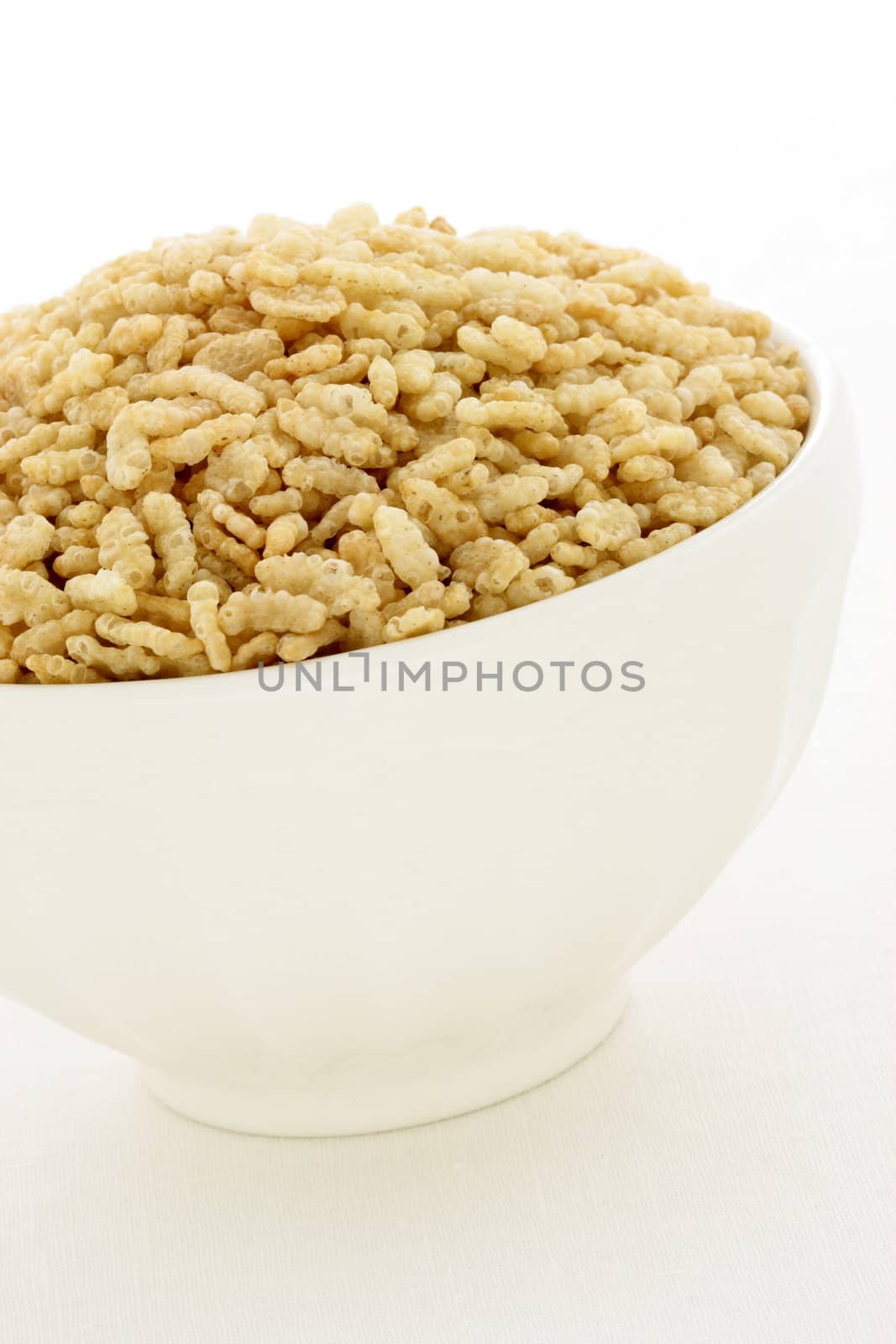 Delicious and nutritious crisped rice cereal, served in a beautiful French Cafe au Lait Bowl