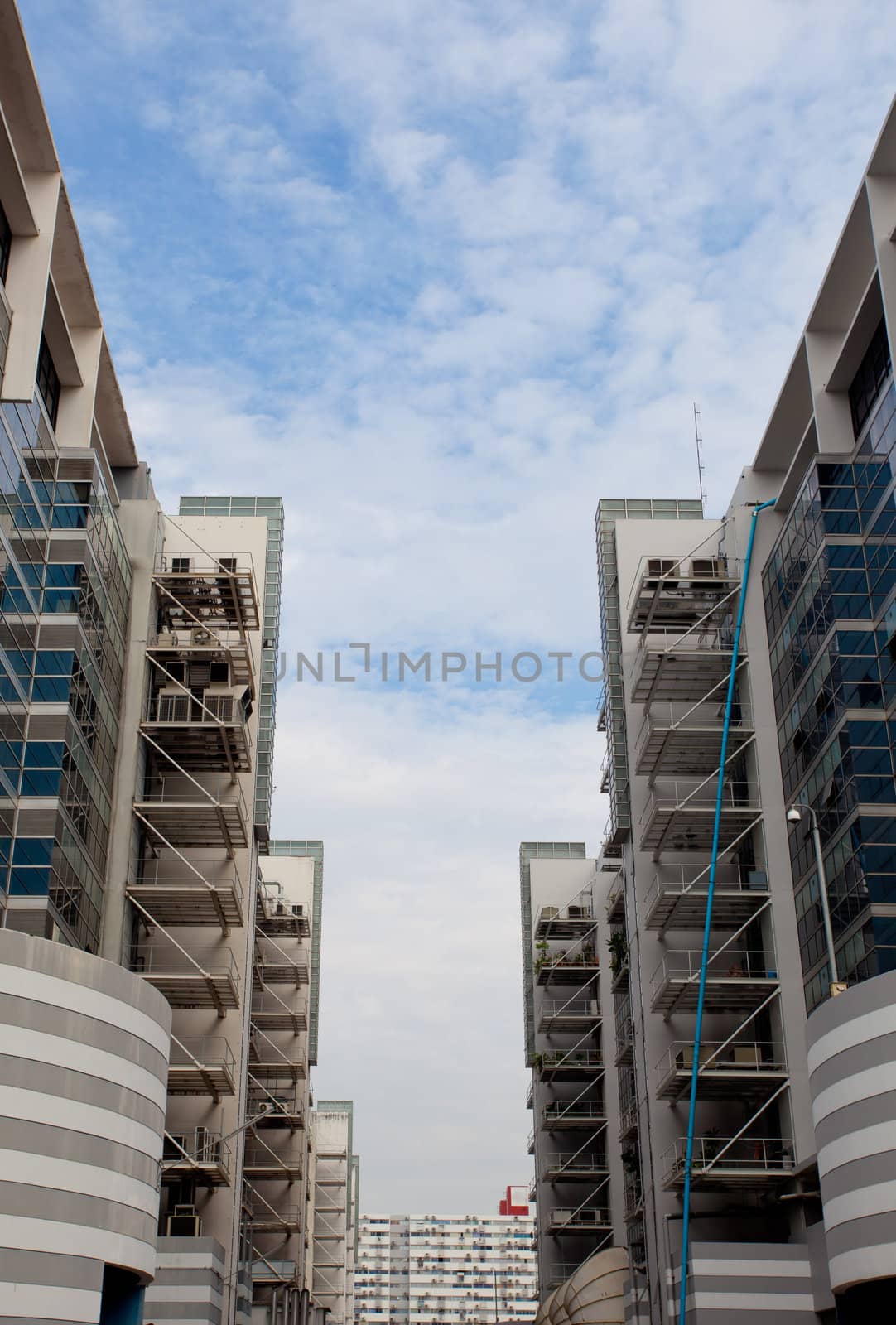 Old building with blue sky in Thailand