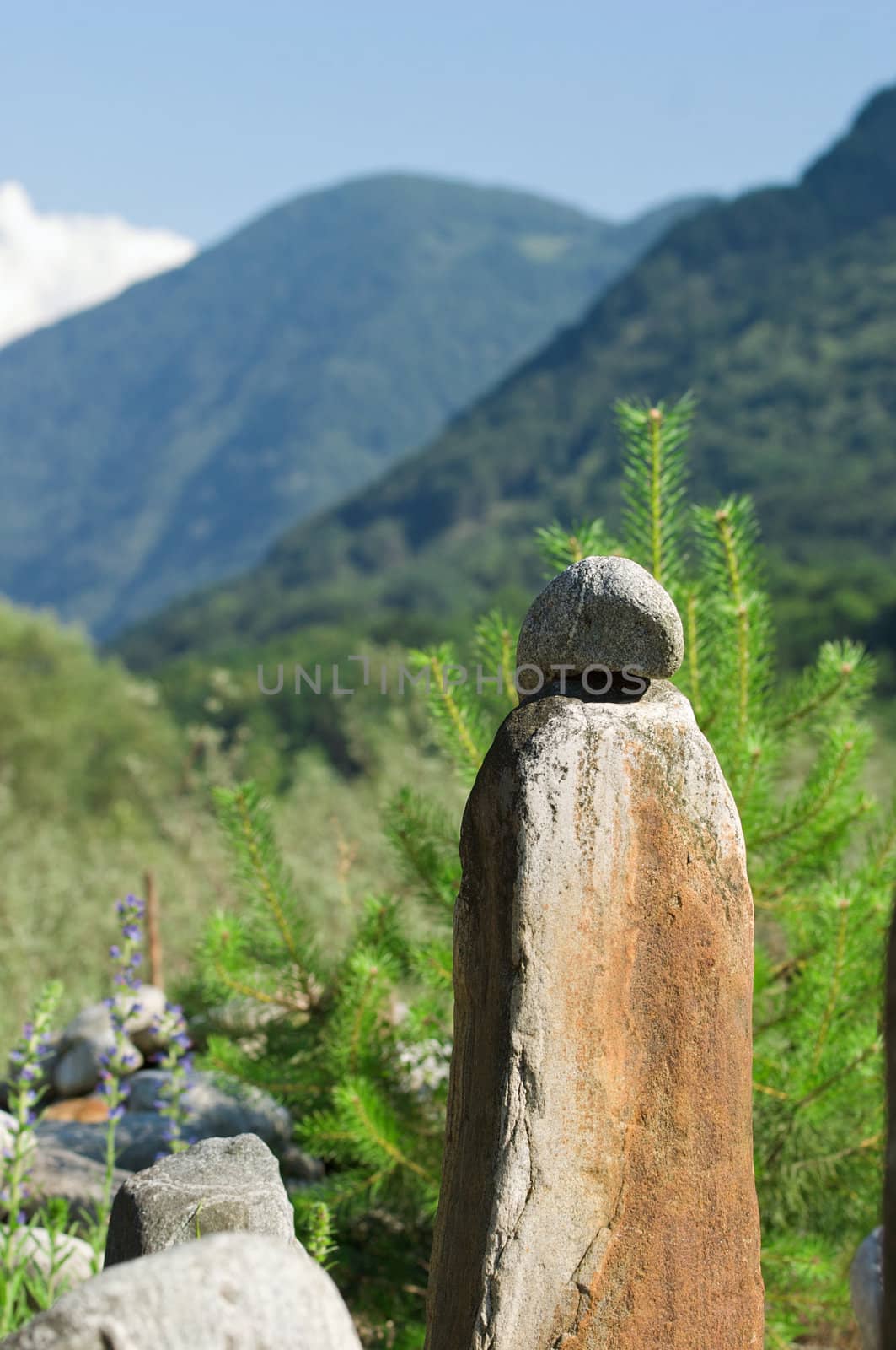 Maggia valley in the Switzerland mountains