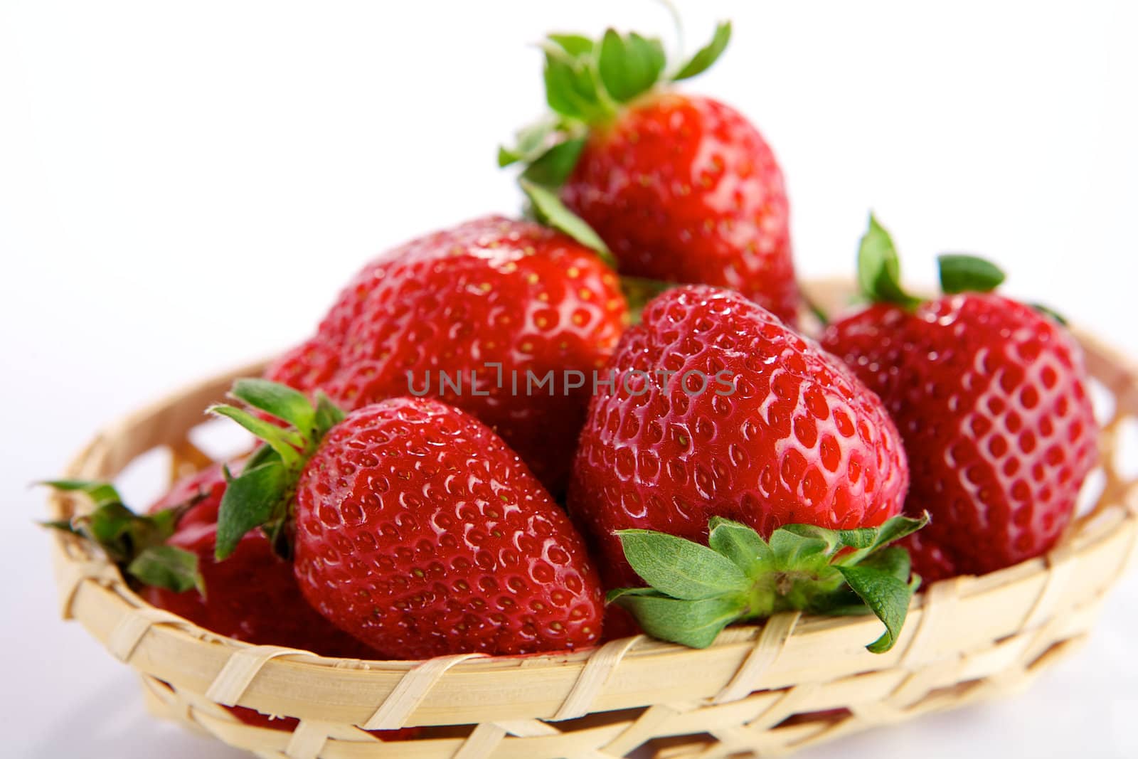 Strawberry in wicker basket