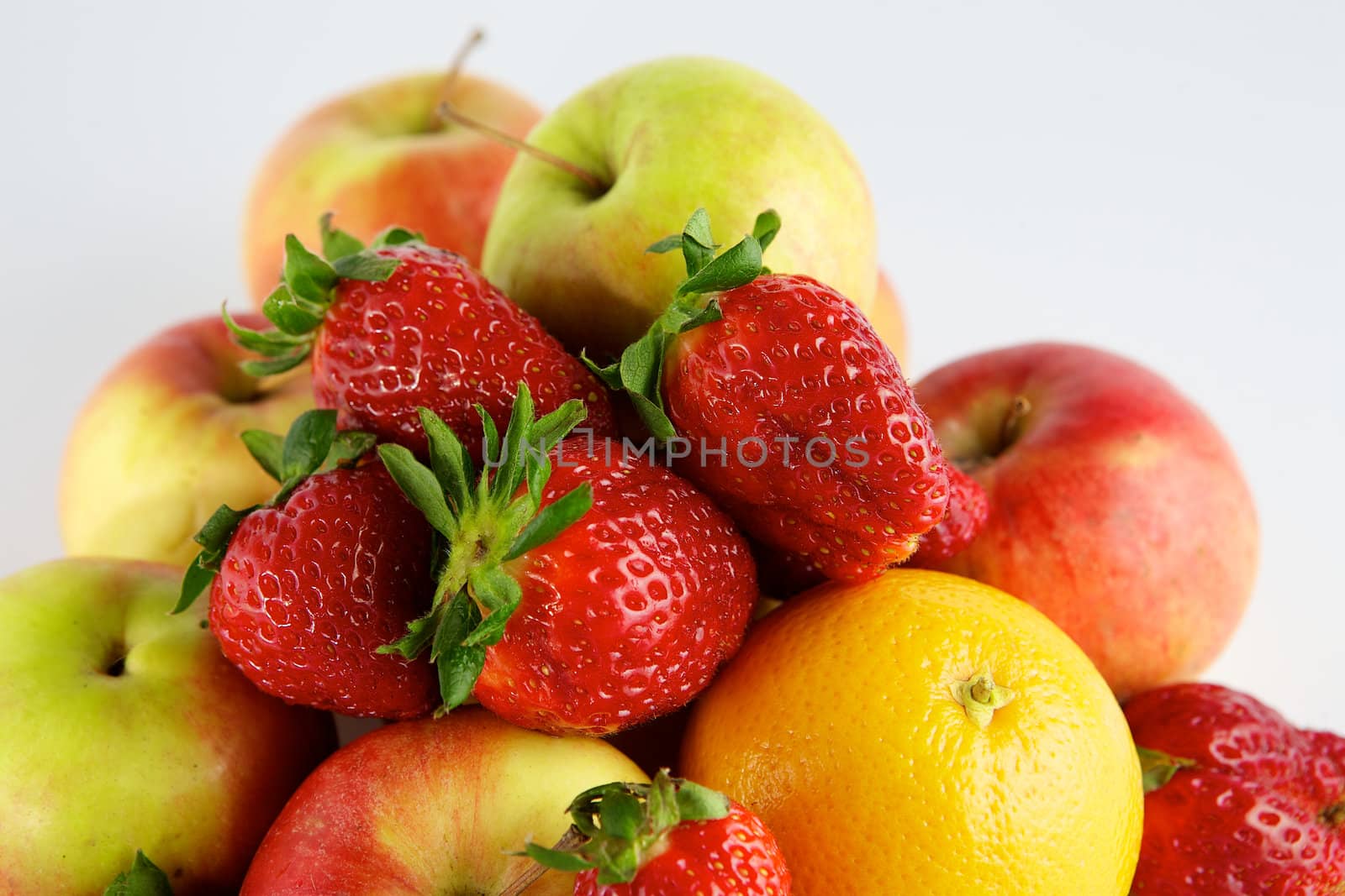 Fruit on white background