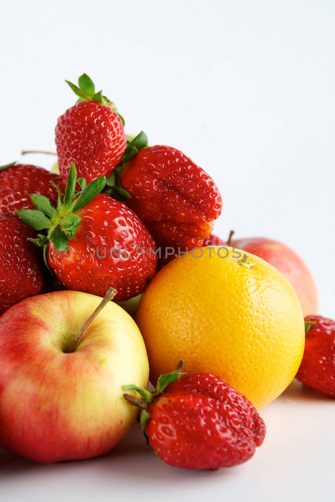 Fruit on white background