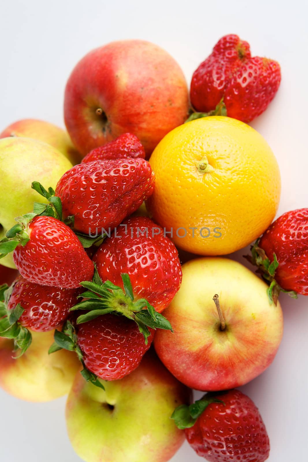 Fruit on white background