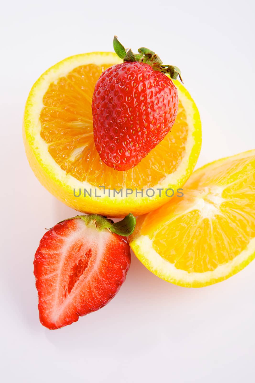 Fruit on white background