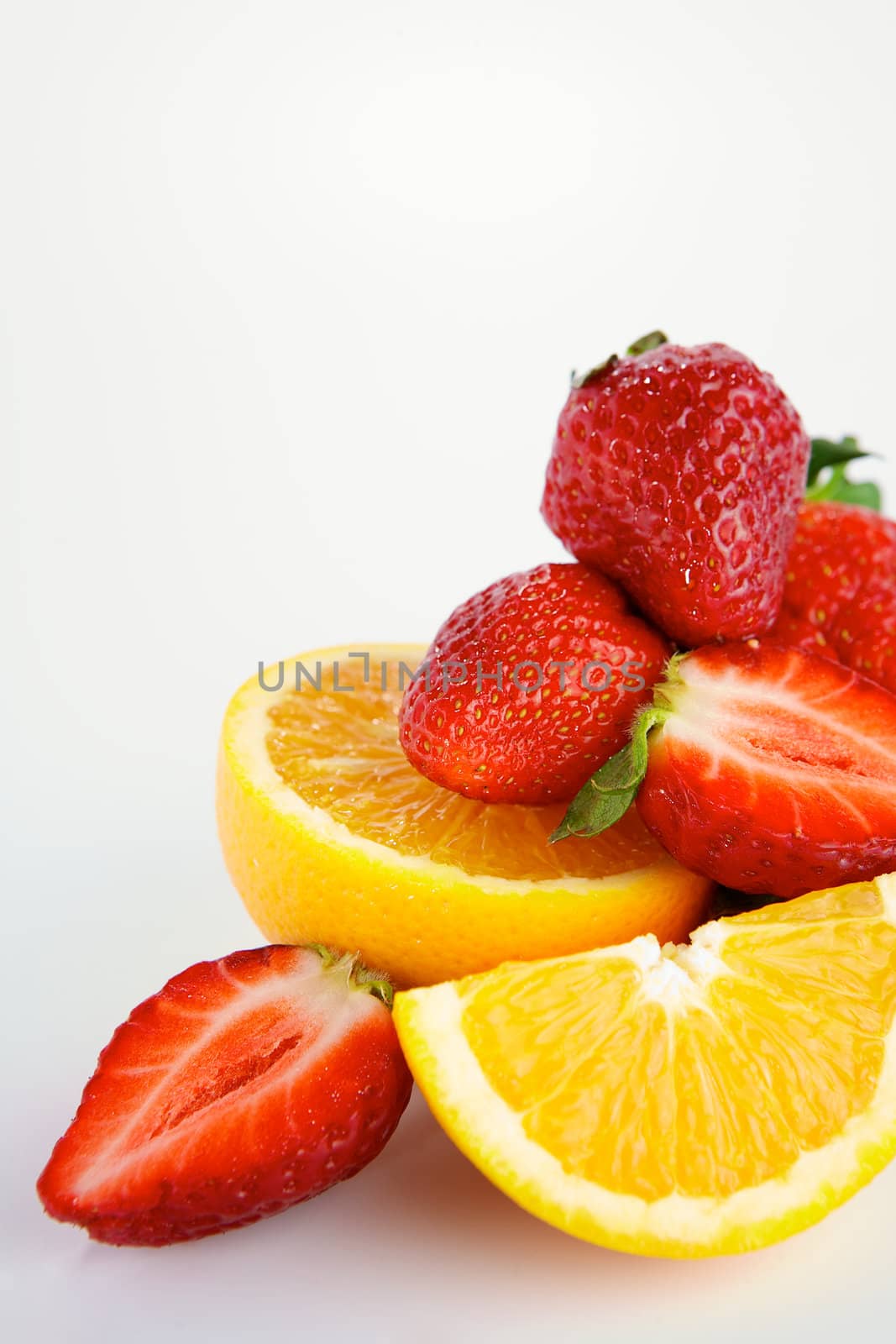 Fruit on white background