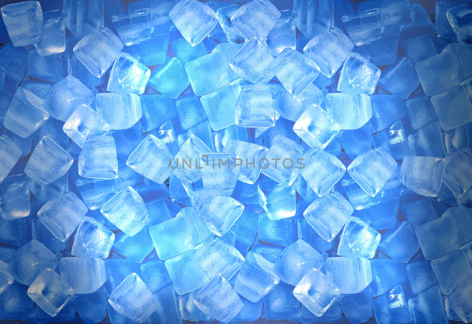 background with ice cubes in blue light by sommai