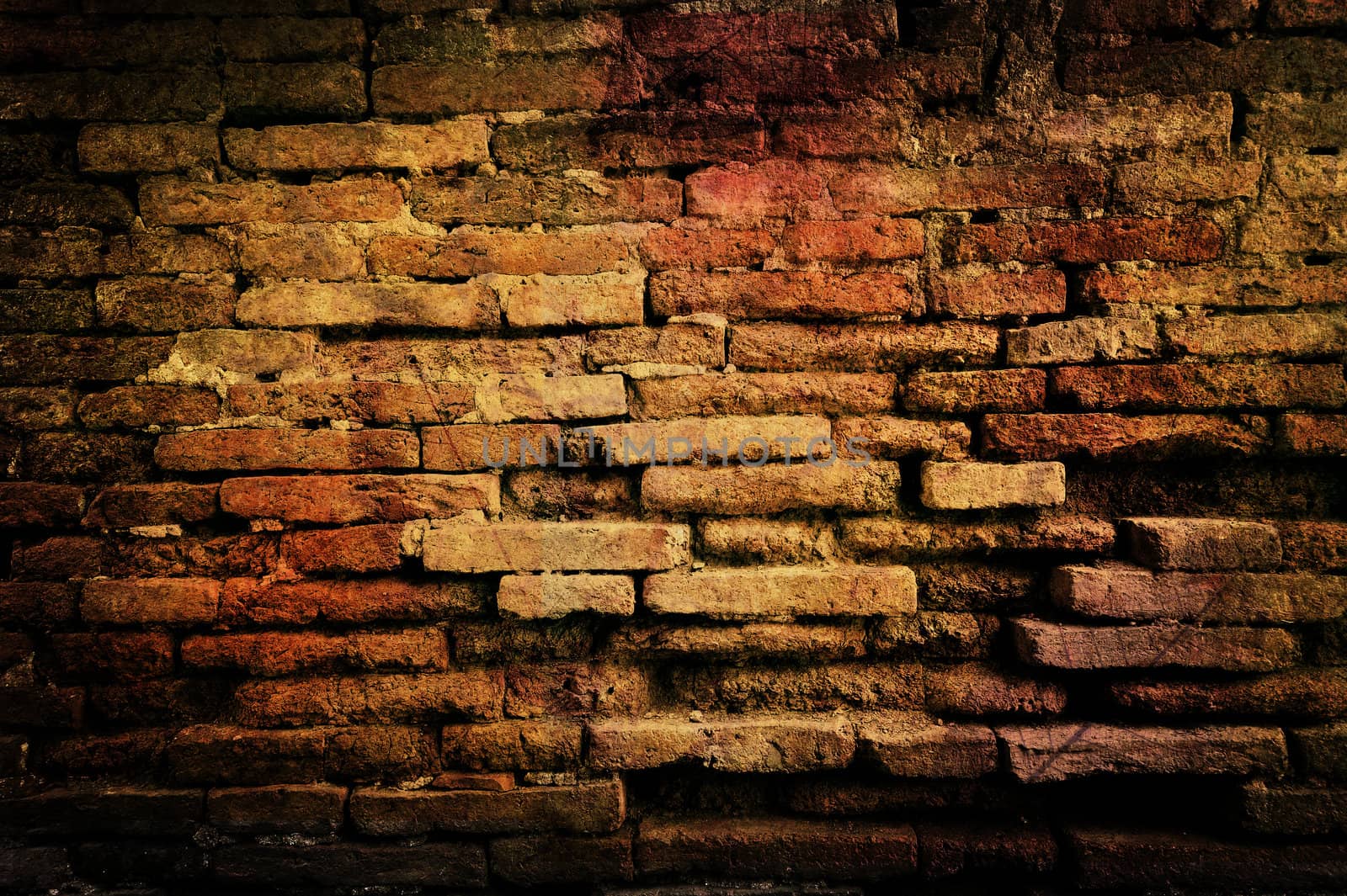 Old brick wall as background by sommai