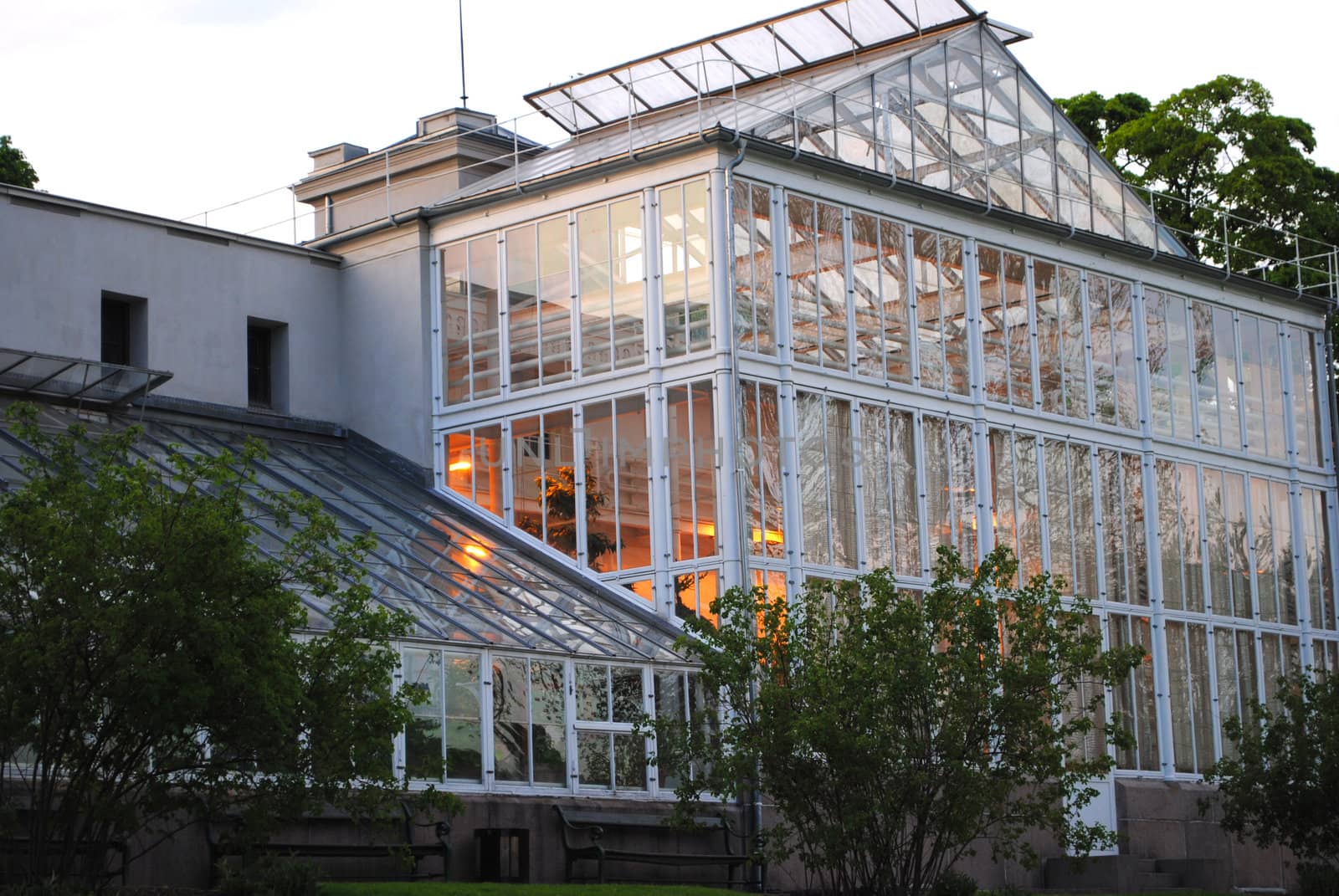 The greenhouse at The University Botanical Garden in Oslo, Norway. It is administrated by the University of Oslo.