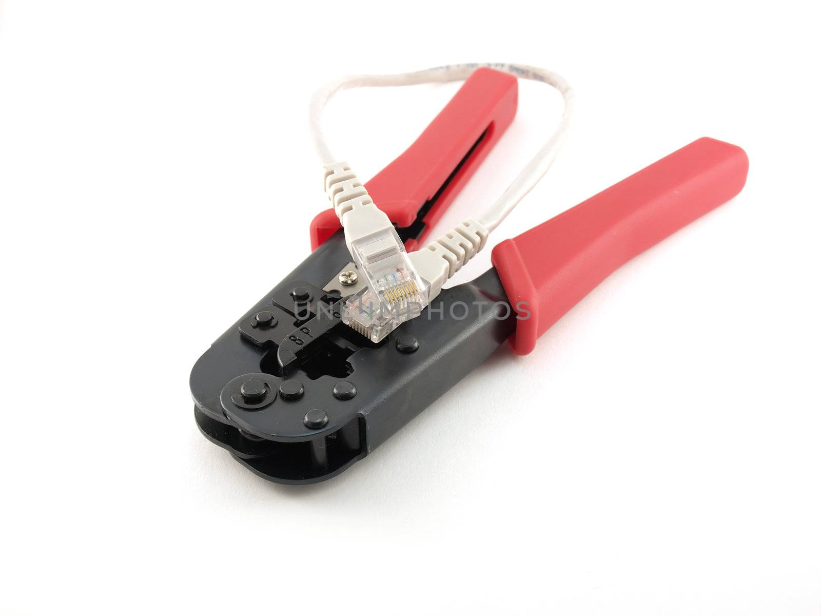 Tool for crimping network cable
