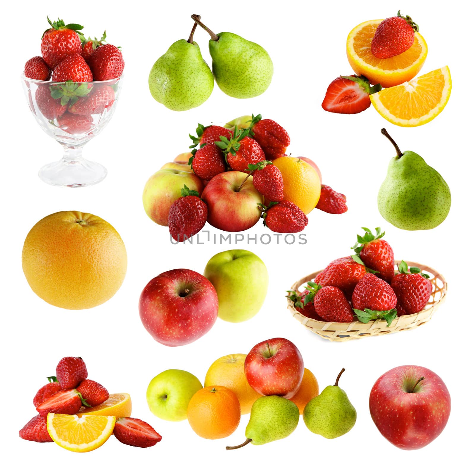 Fruits on a white background