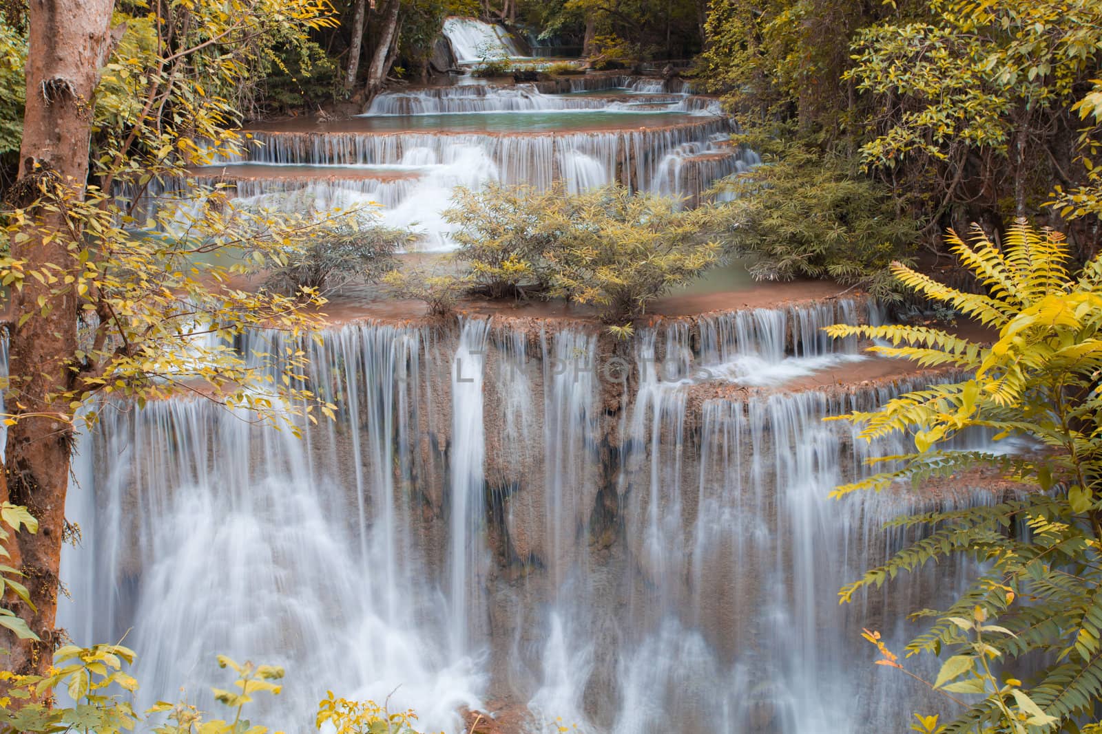 Autumn forest Waterfall in Thailand